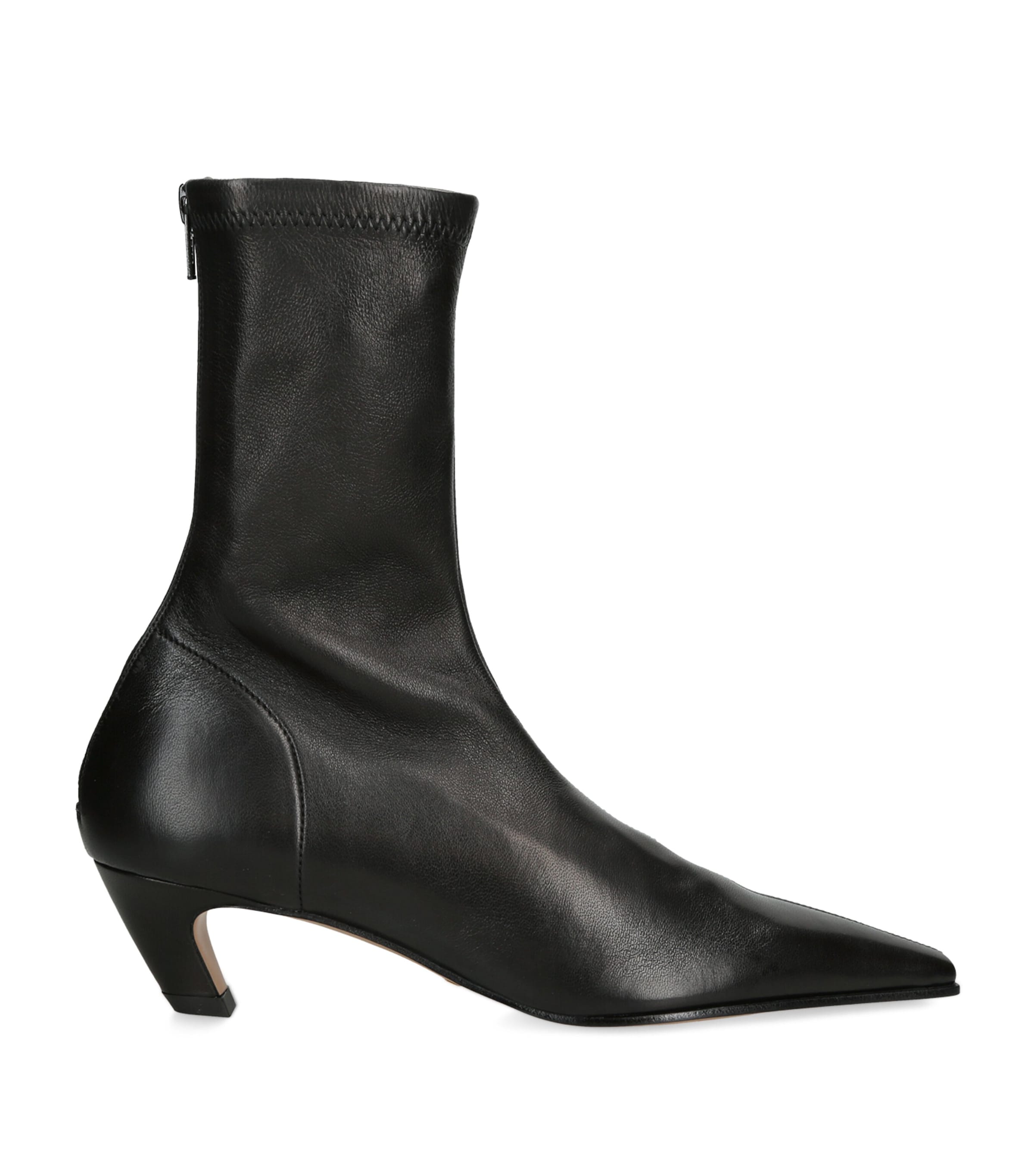 Khaite Leather Arizona Heeled Ankle Boots 40 Black Image 1