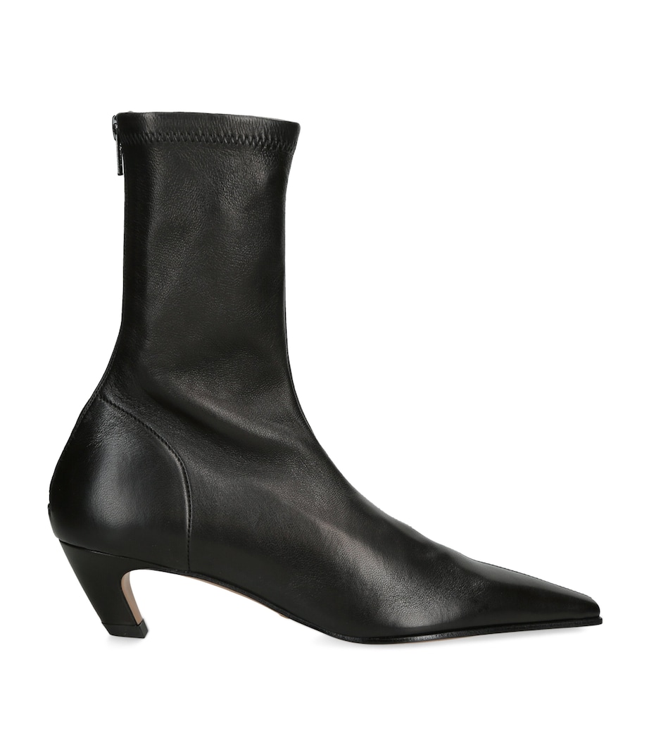 Khaite Leather Arizona Heeled Ankle Boots 40 Black Image 1