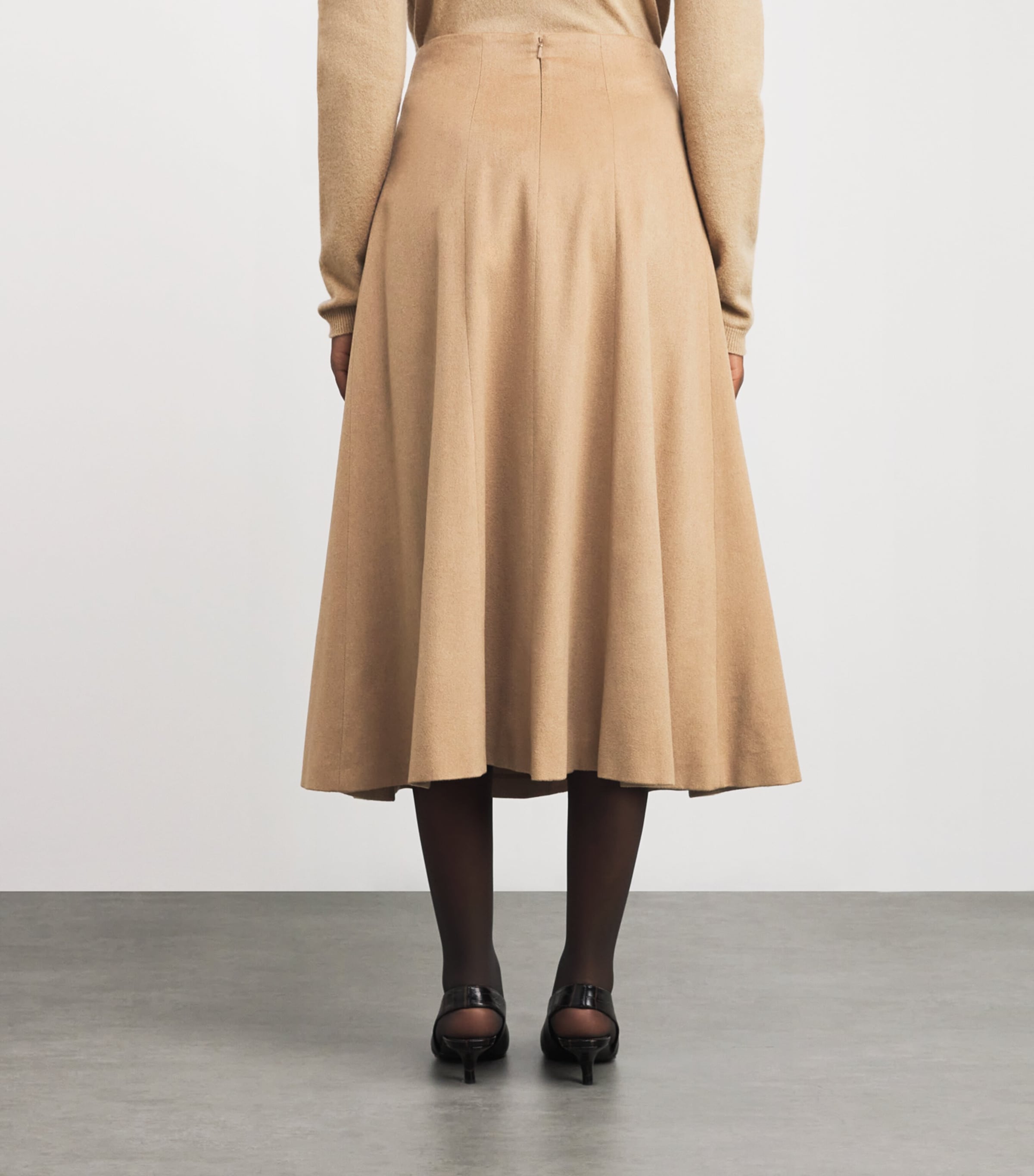 Camel Wool Midi Skirt CAMEL Image 4