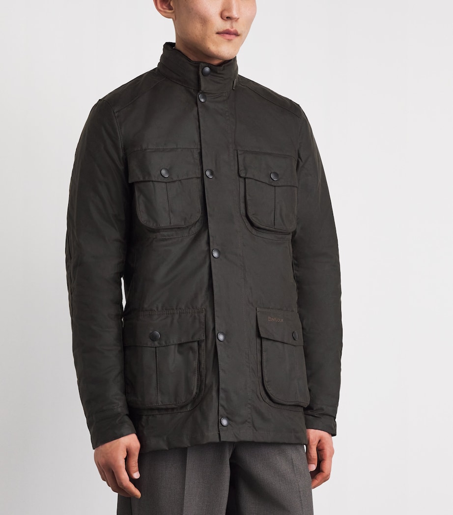 Barbour Mens Hooded Wax Jacket Olive Image 4