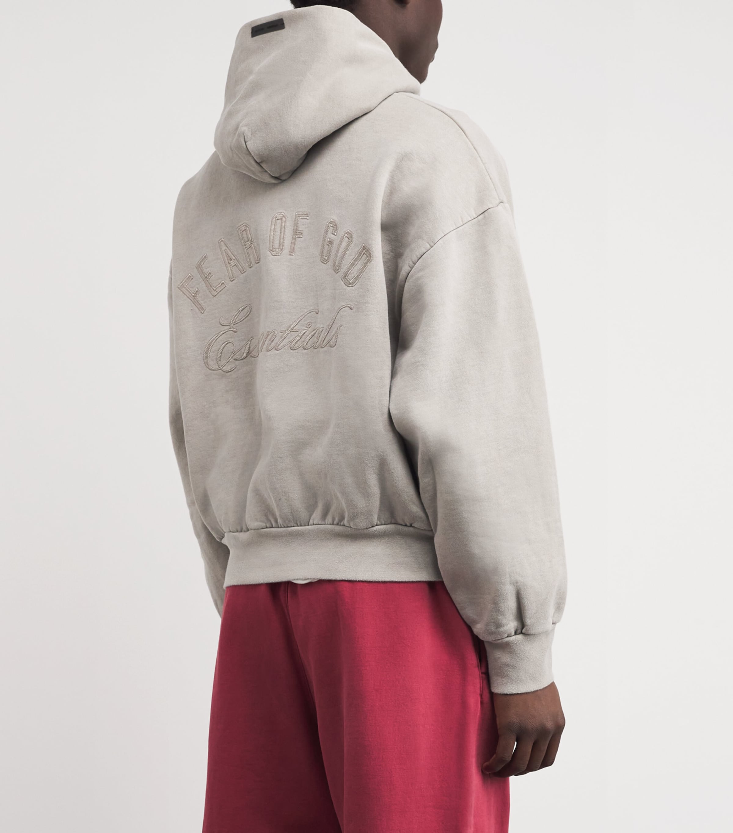 Cotton Script Logo Hoodie SMOKE GREY Image 4