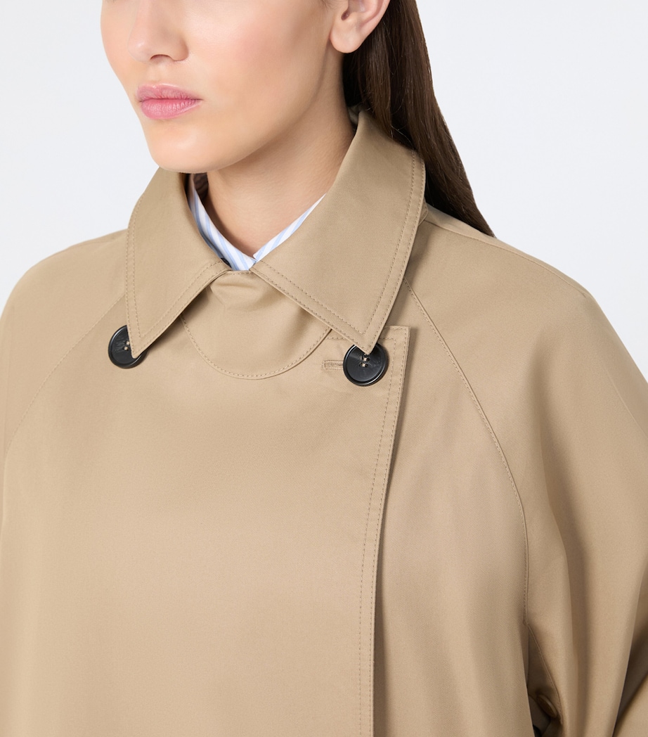 Weekend Max Mara Womens Water-Repellent Gabardine Trench Coat Hazelnut Brown Image 4