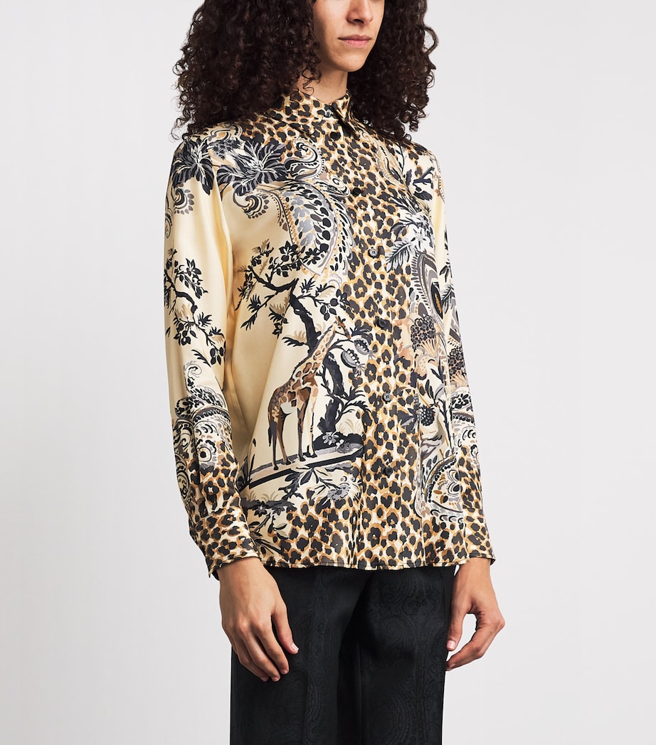 Etro Womens Silk Leopard Shirt Beige Image 4