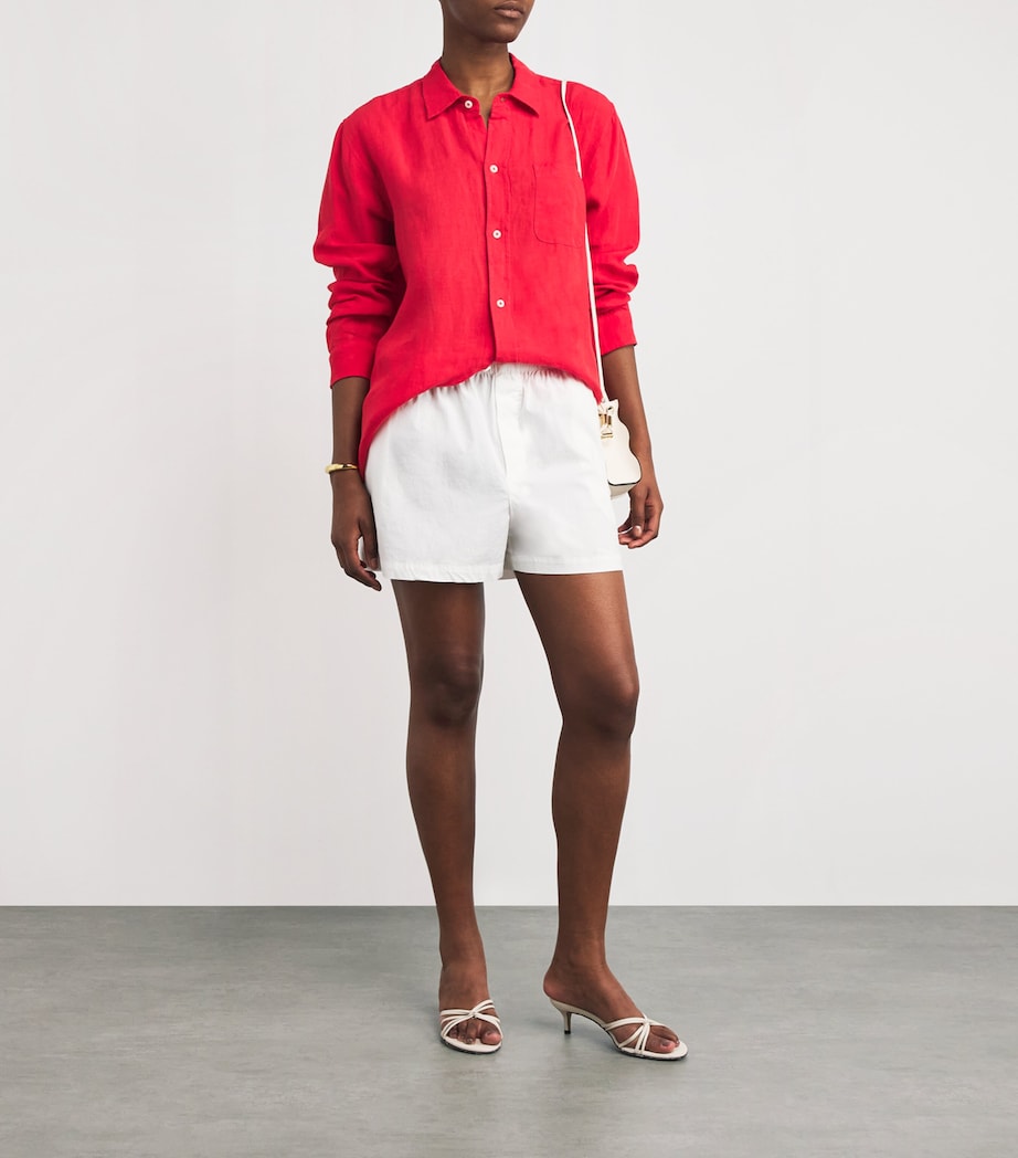 Linen Pyjama Shirt RED Image 2