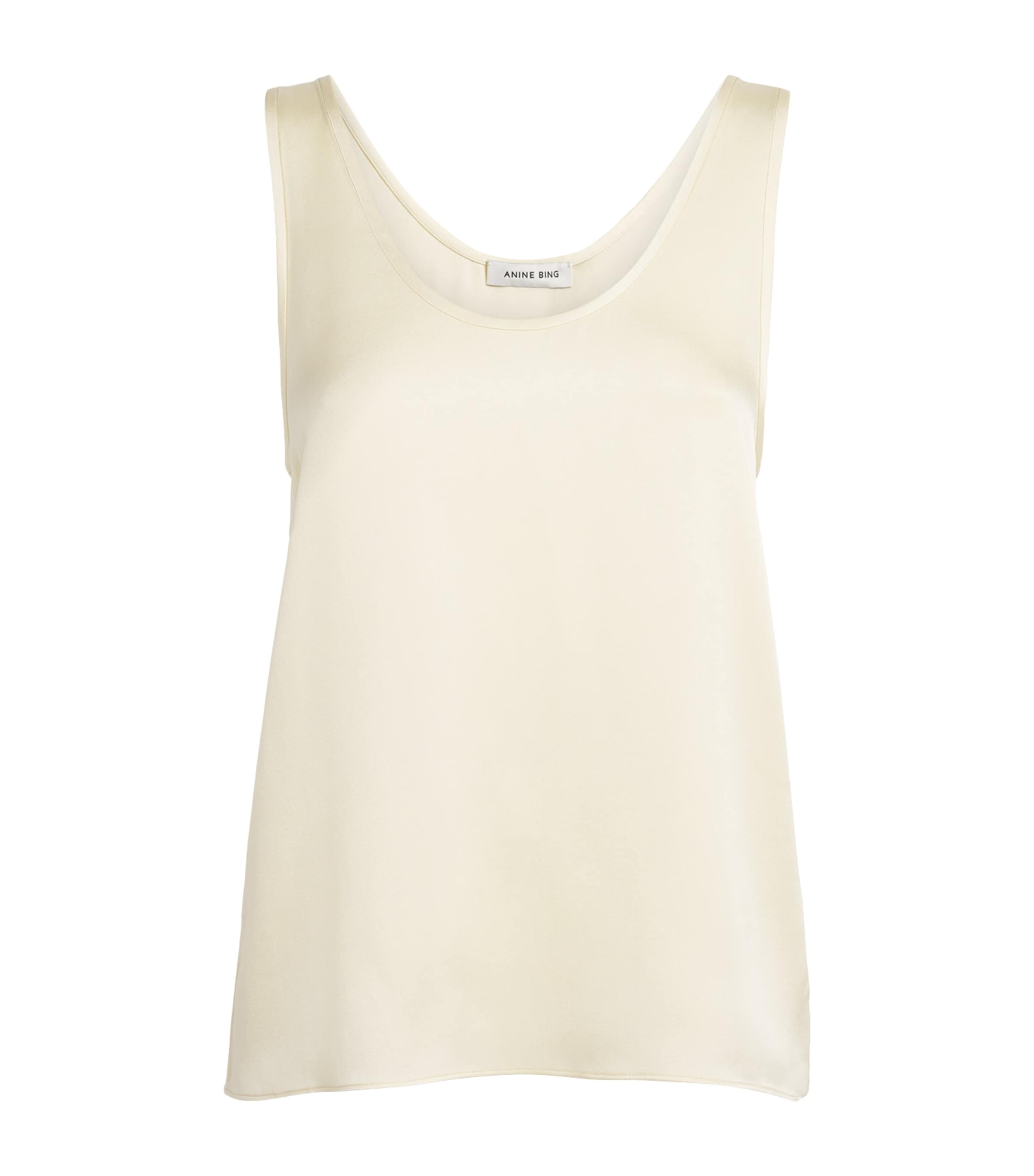 ANINE BING Womens Silk Lea Tank Top Cream Image 1