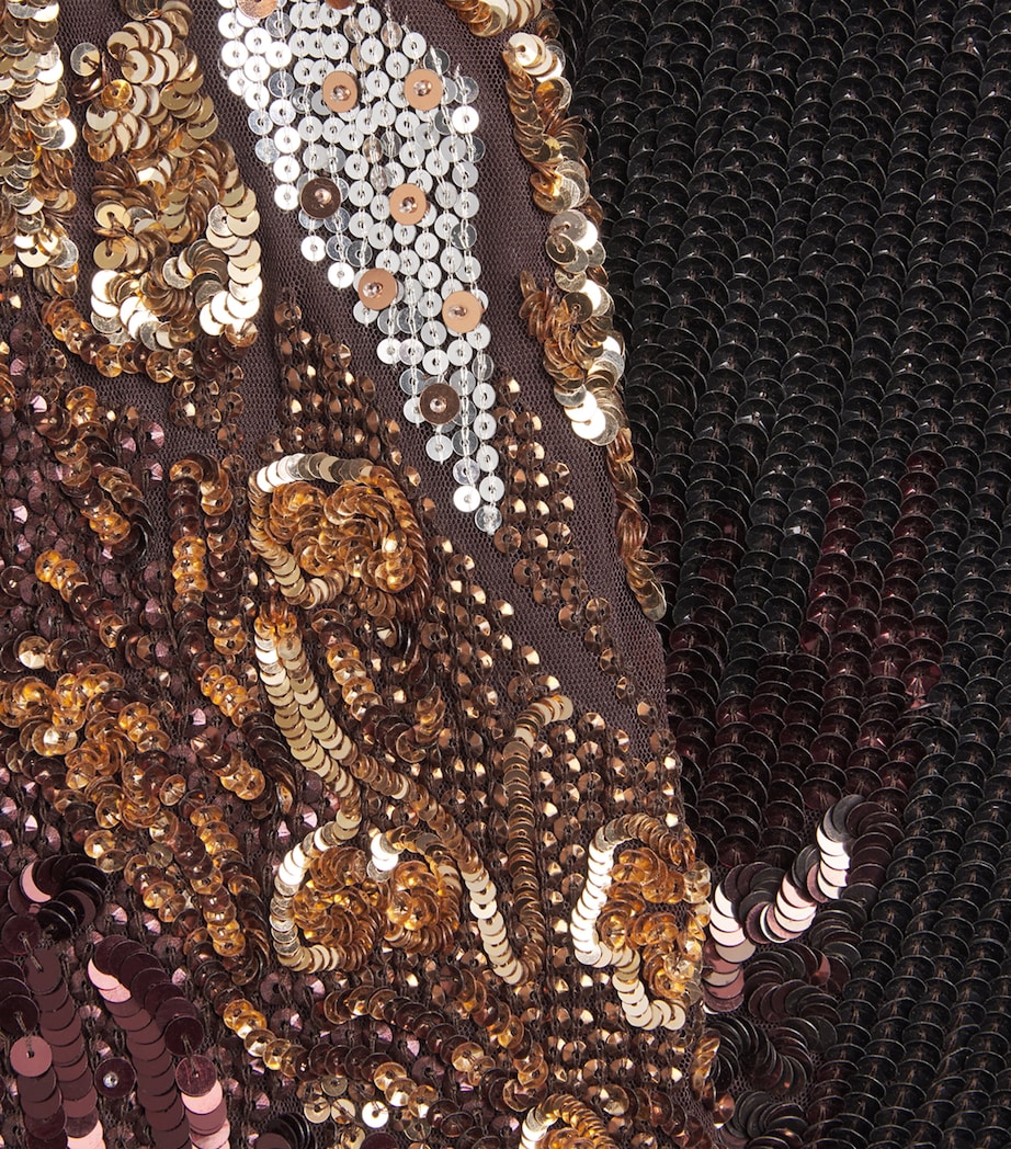 Jenny Packham Womens Embellished Wild Rose Gown Cacao Image 6
