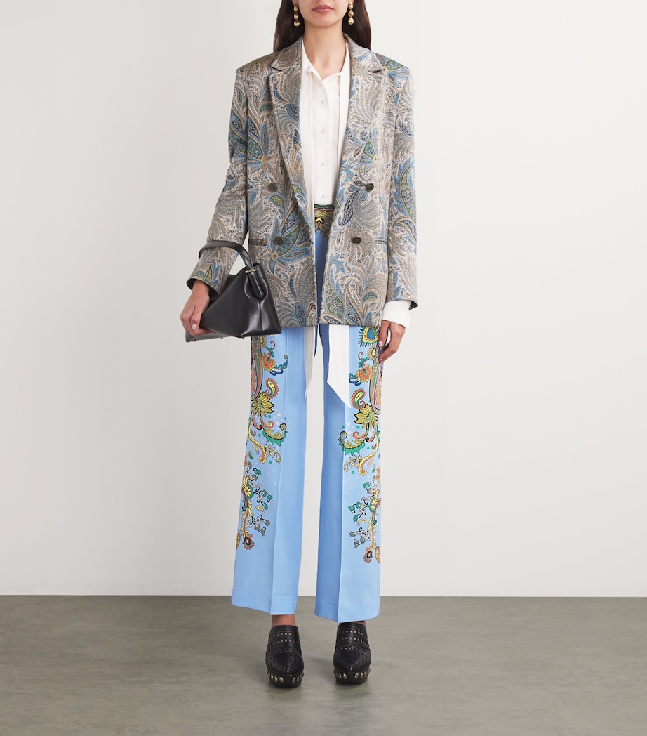 Etro Womens Silk Straight Trousers Image 2