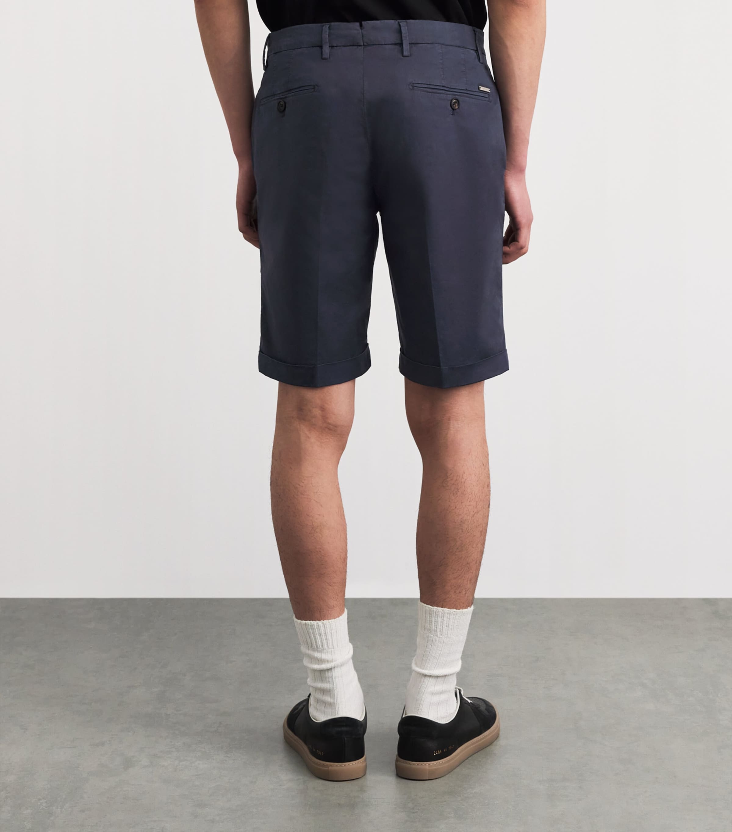 Corneliani Mens Bermuda Chino Shorts Navy Blue Image 5