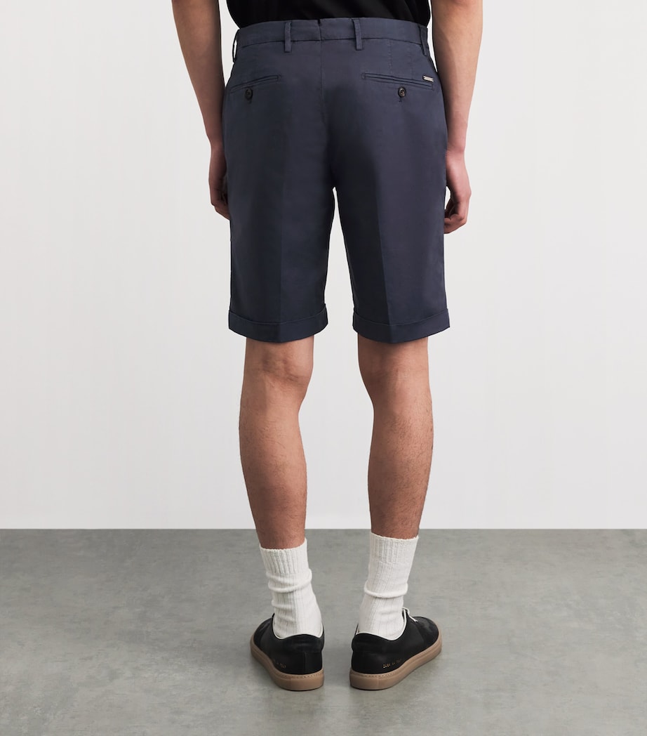 Corneliani Mens Bermuda Chino Shorts Navy Blue Image 5