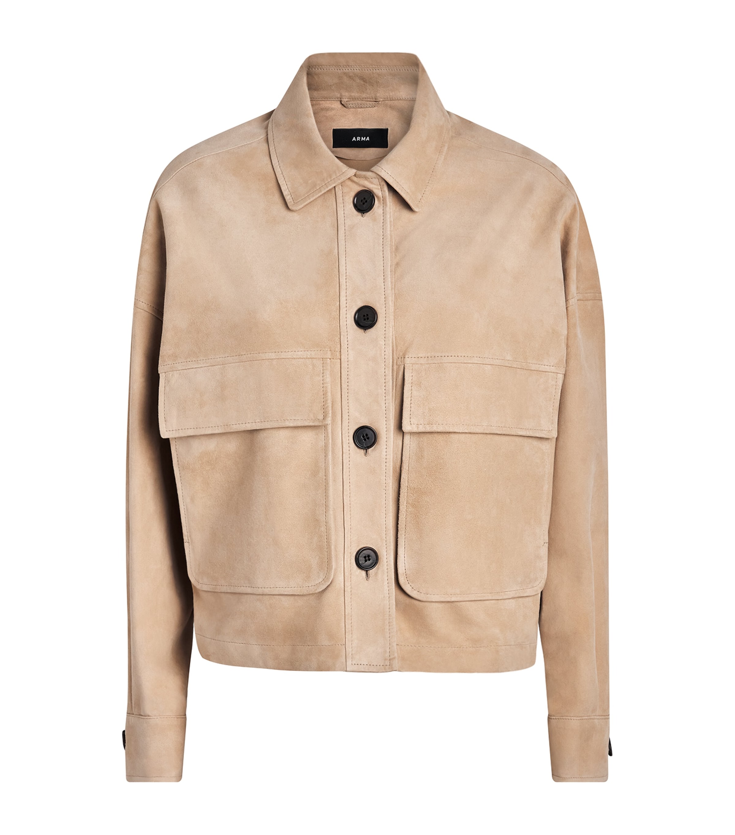Arma Womens Suede Judy Bomber Jacket Beige Image 1