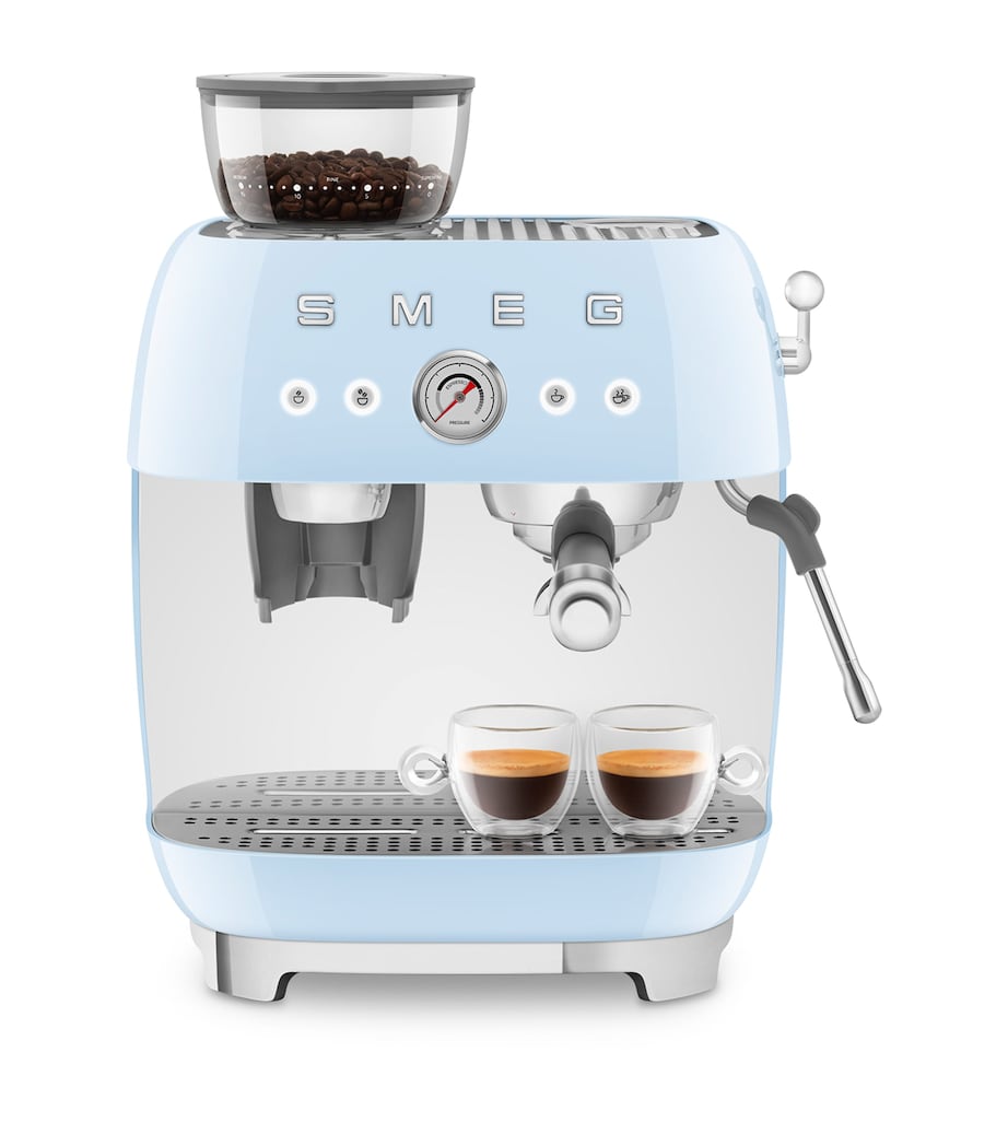 EGF03CRUK Espresso Coffee Machine with Grinder PASTEL BLUE Image 1