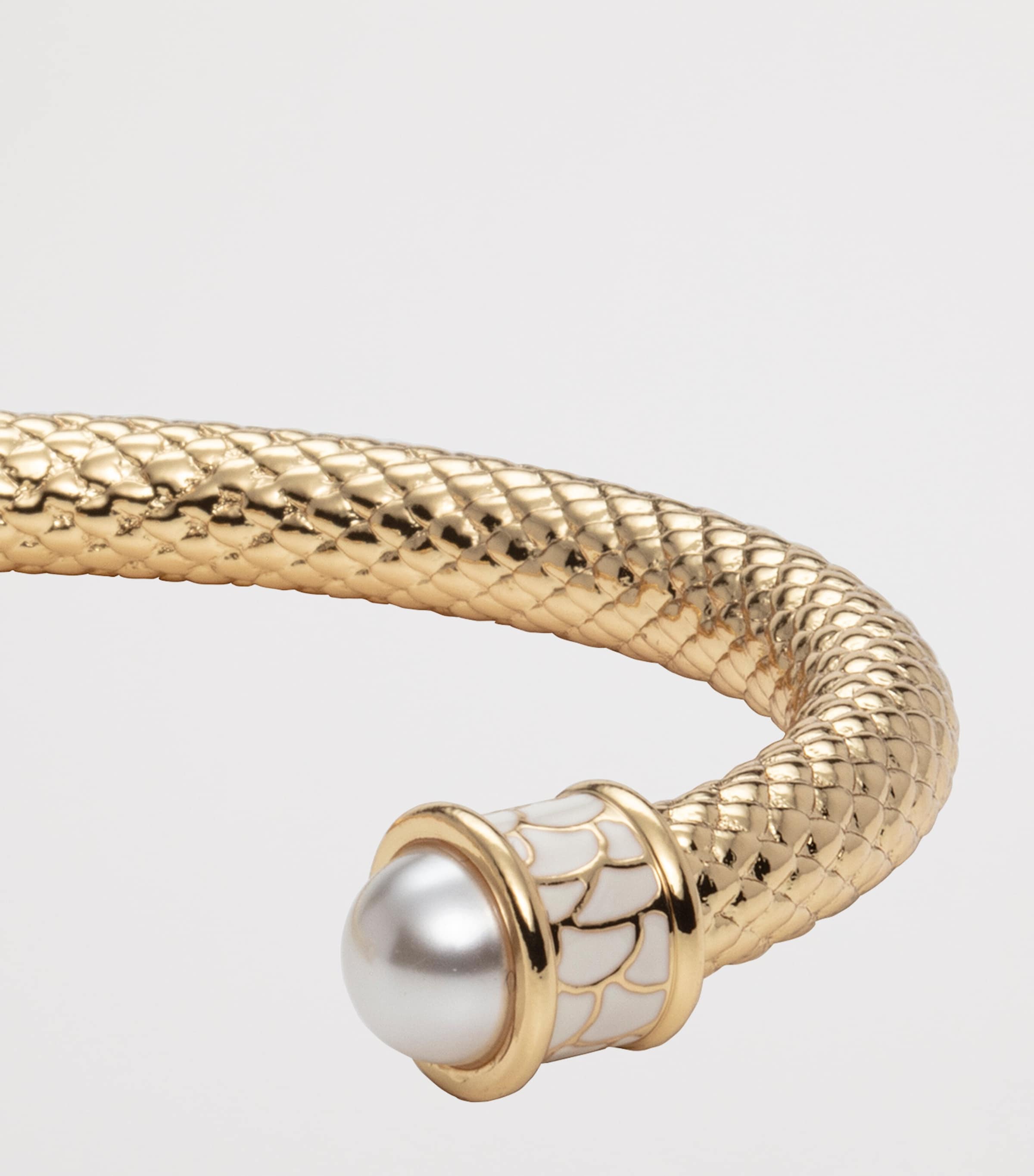 Halcyon Days Gold-Plated Salamander Torque Bracelet Cream/gold Image 2