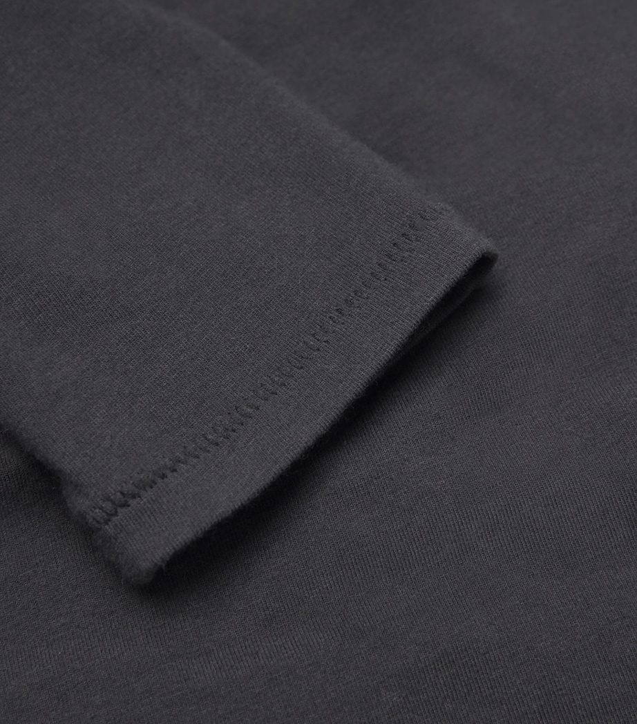 Stretch-Cotton Jersey Rollneck Top SOOT Image 5