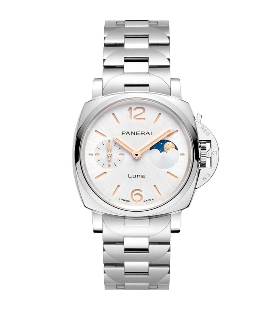 Stainless Steel Luminor Due Luna Watch 38mm WHITE Image 1