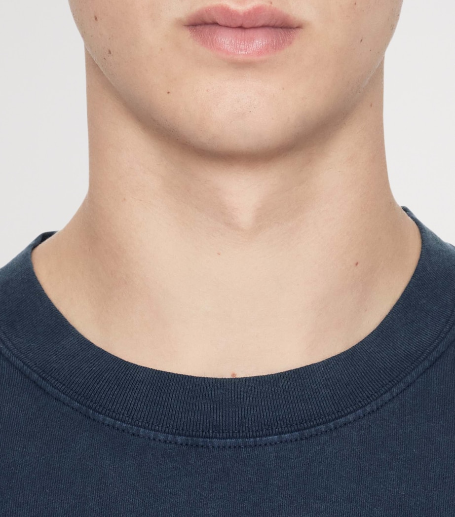 AllSaints Mens Organic Cotton Maddox T-Shirt Navy Blue Image 8
