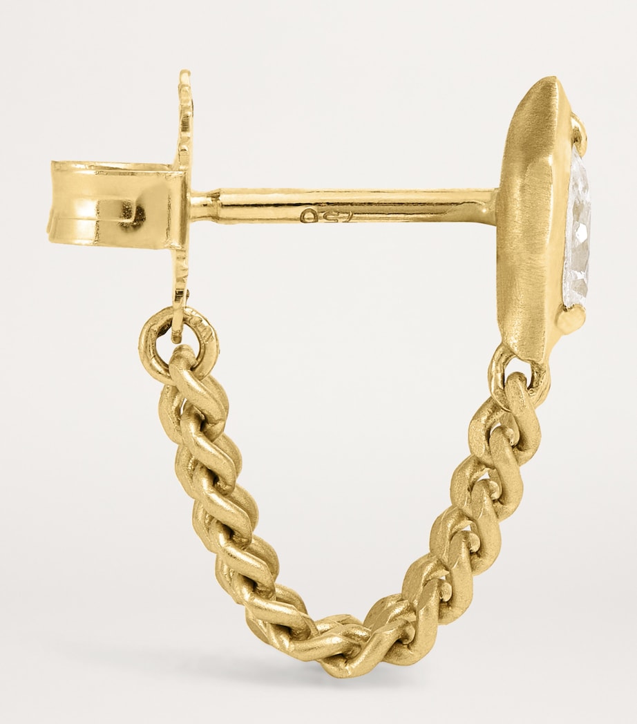 Jade Trau Yellow Gold and Diamond Envoy Chain Loop Earrings Yellow Gold Image 4