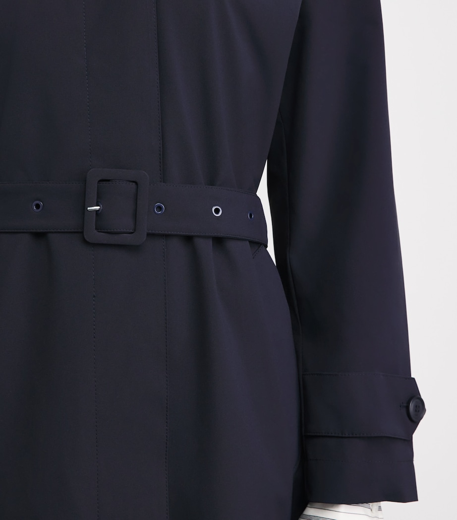 Maje Womens Rhinestone-Detail Trench Coat Navy Image 3