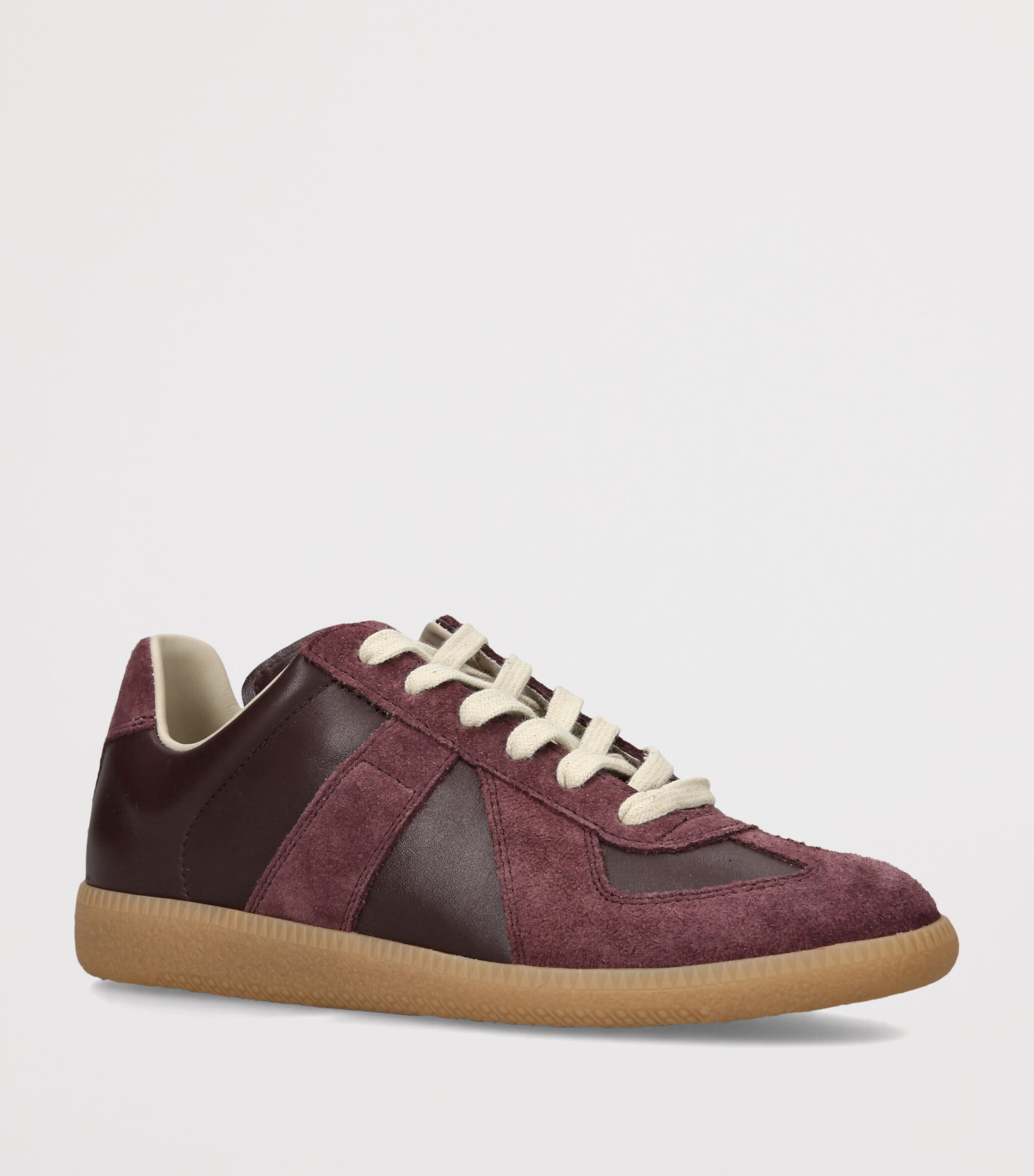 Maison Margiela Leather Replica Sneakers Wine Comb Image 3