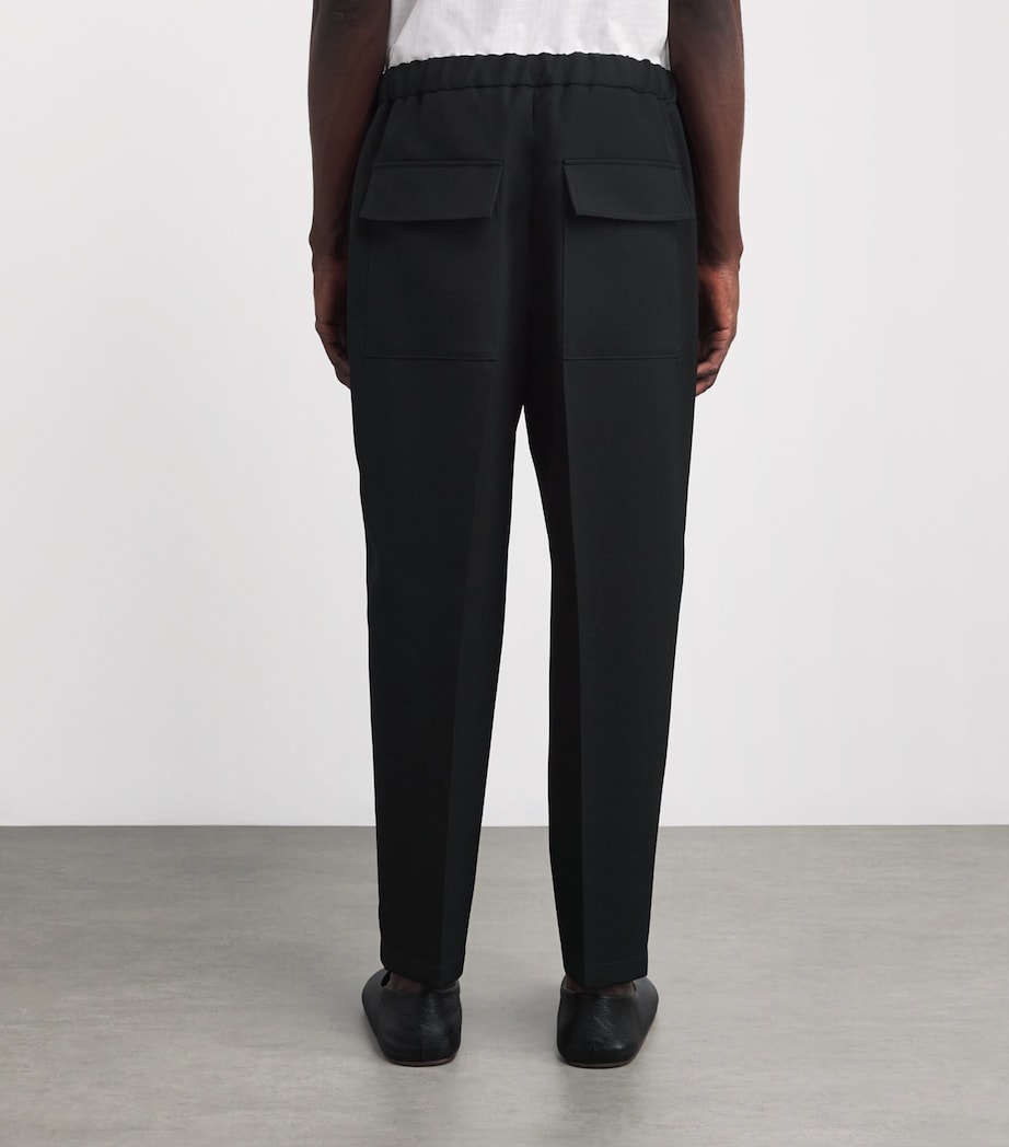Wool Straight Trousers BLACK Image 4
