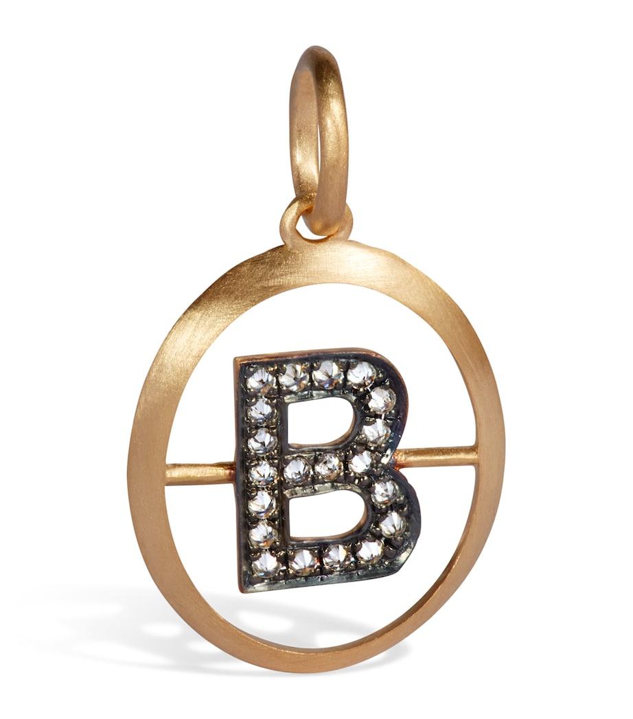 Yellow Gold and Diamond Initial B Pendant YELLOW GOLD Image 1