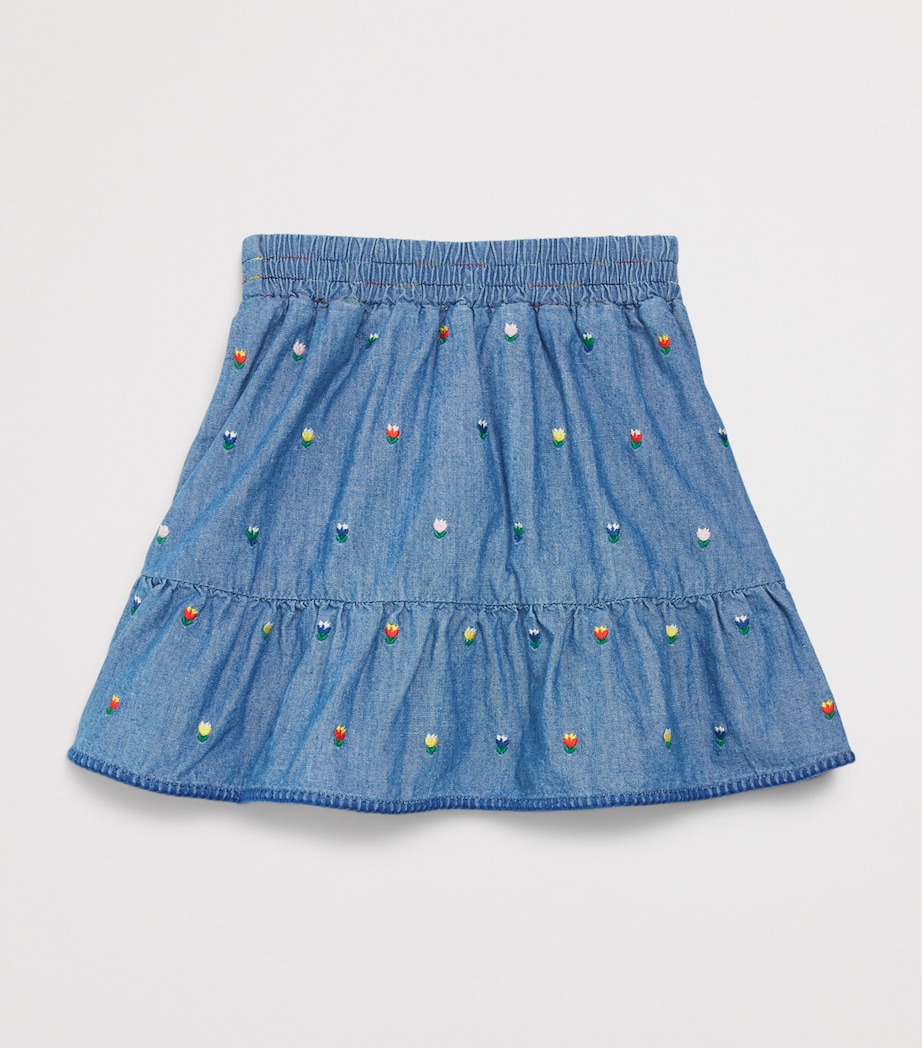 Stella McCartney Kids Denim Embroidered Skirt (2-14 Years) Azzurro/embro Image 2