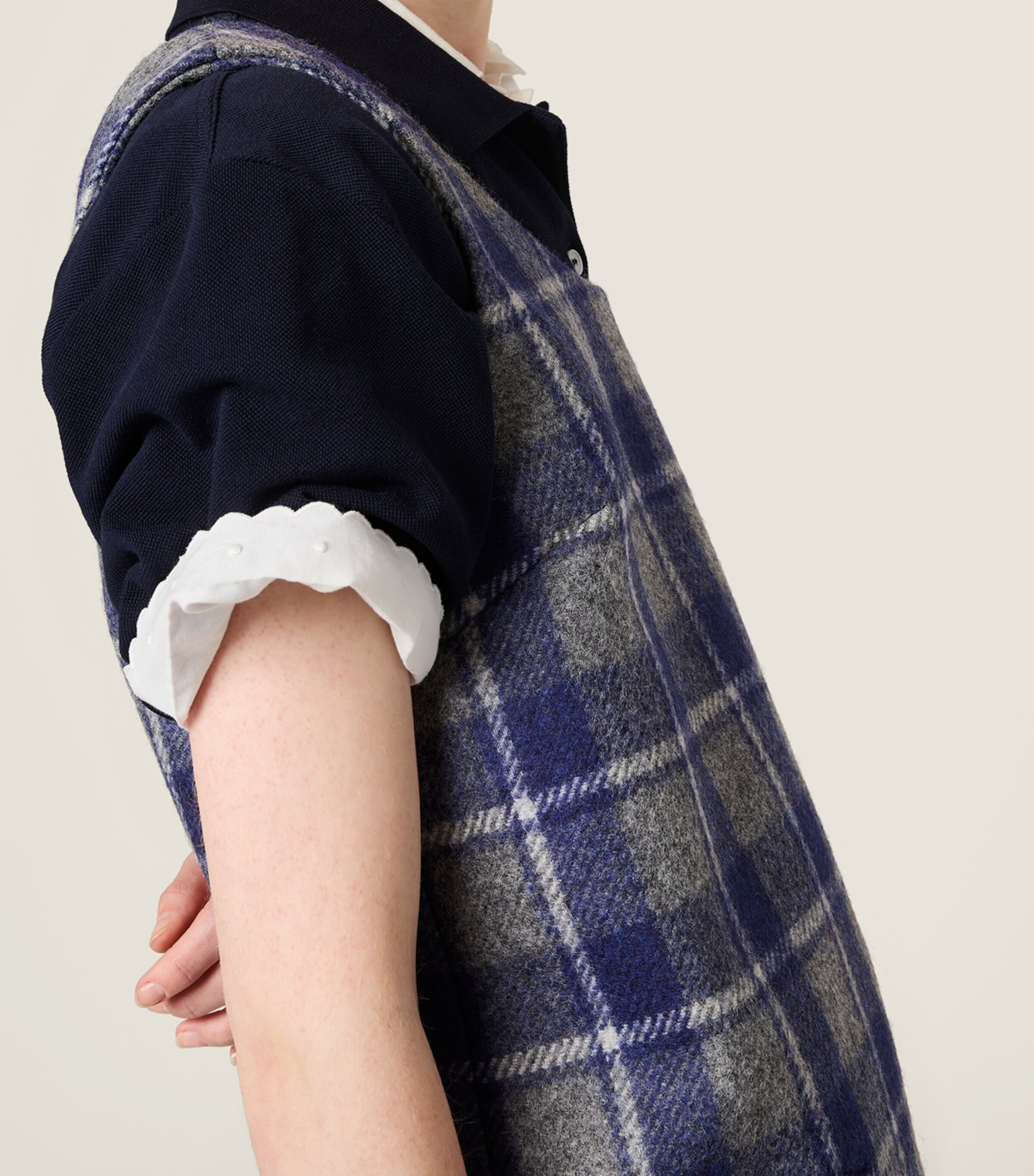 Wool Check Mini Dress F0GBN Image 6