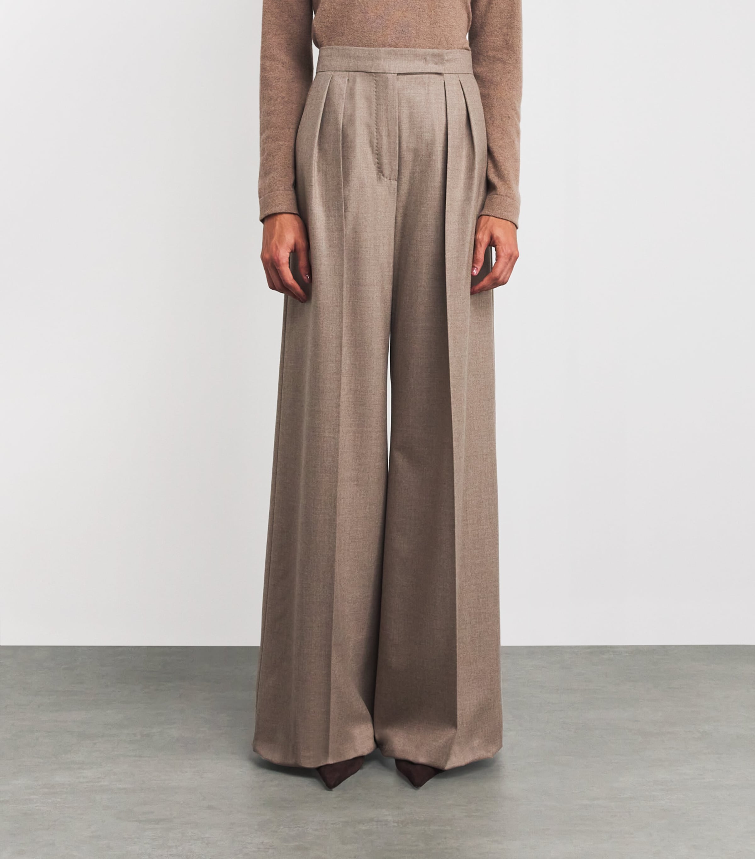 Stretch-Cashmere Wide-Leg Trousers TURTLEDOVE Image 3