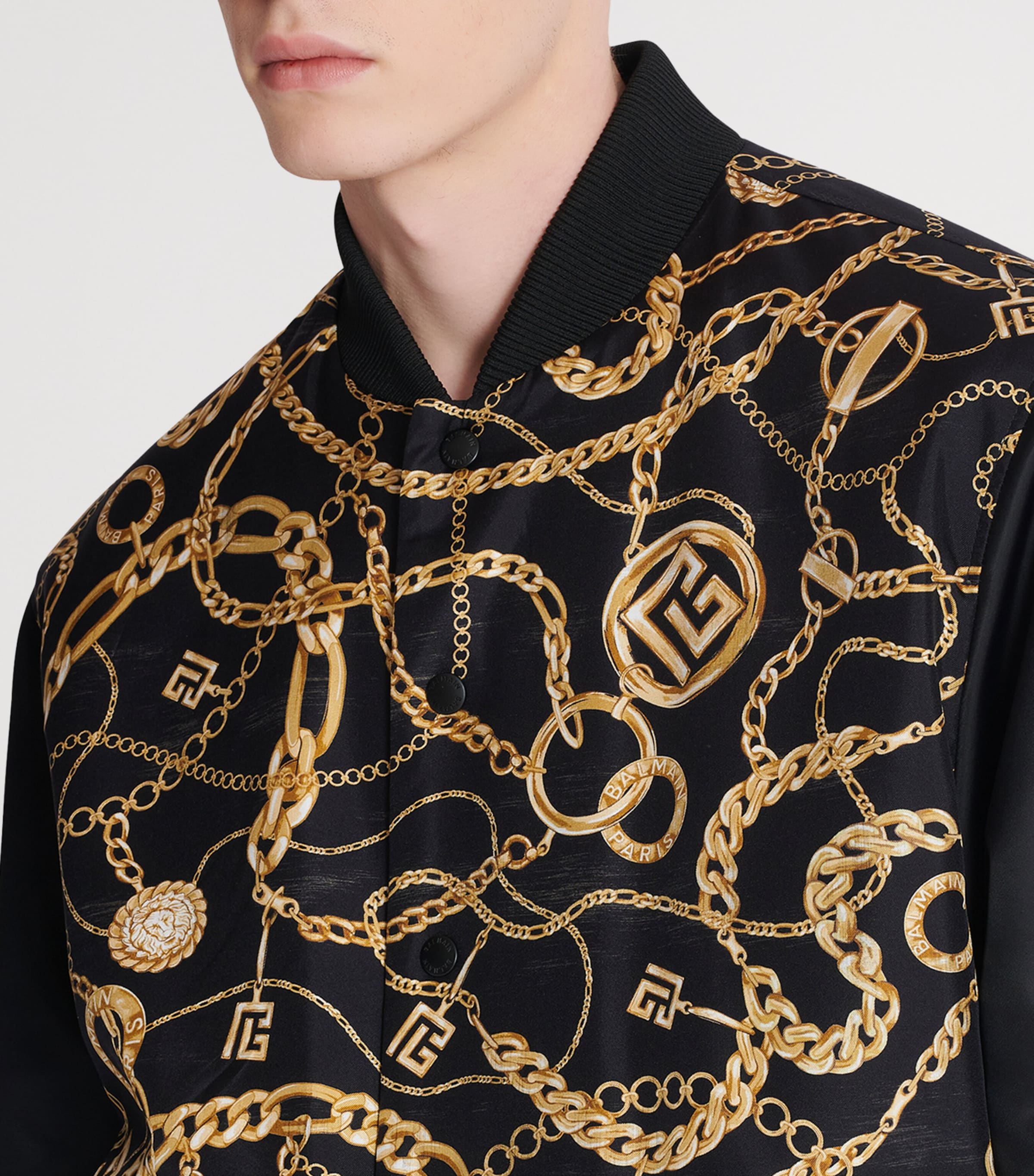 Silk Reversible Chain Bomber Jacket EAD NOIR/OR Image 8