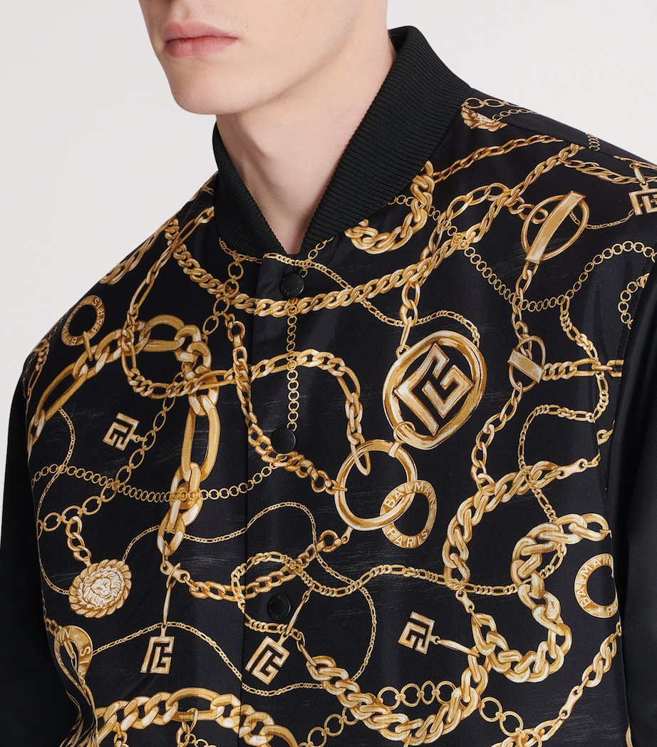 Silk Reversible Chain Bomber Jacket EAD NOIR/OR Image 8