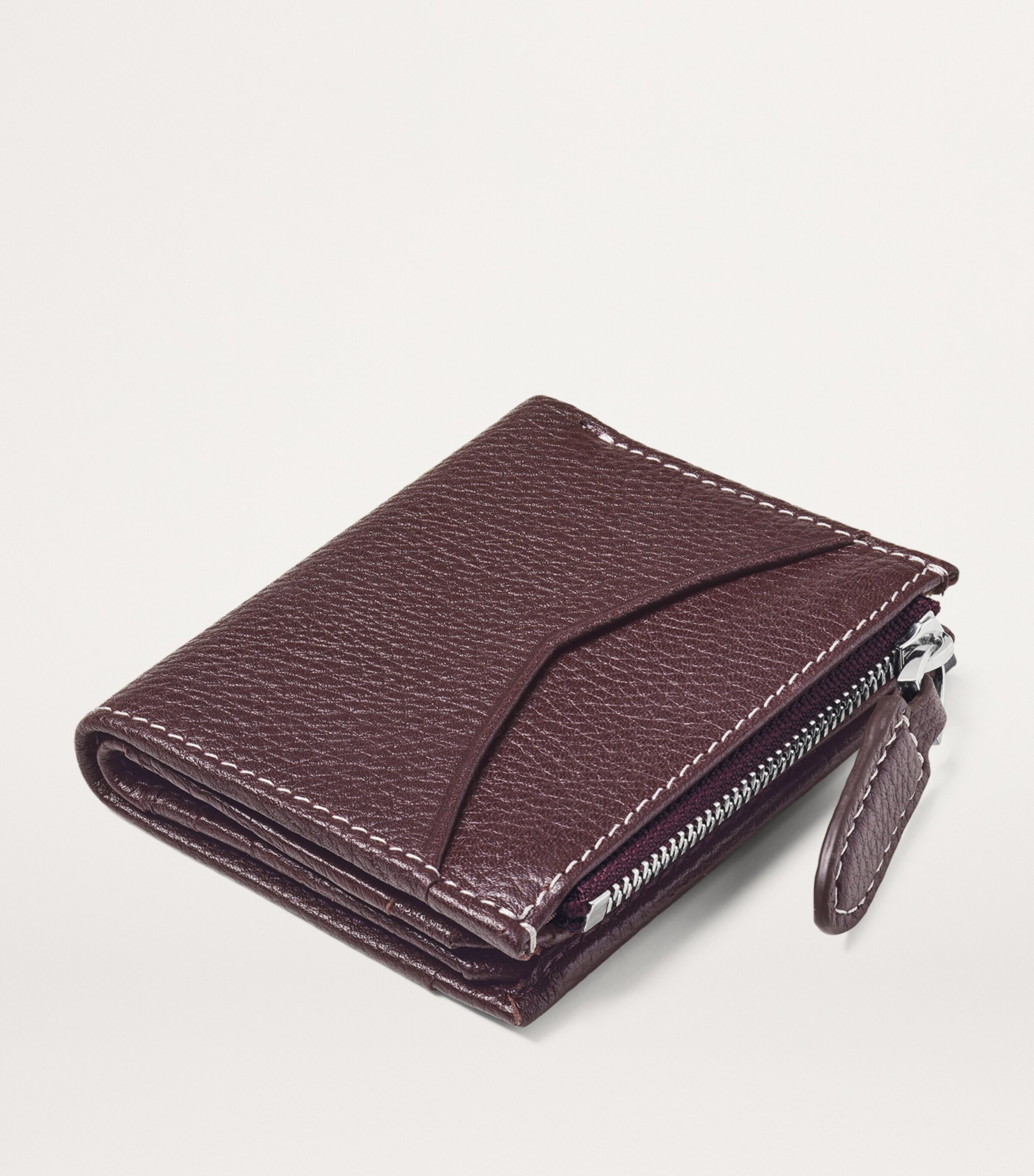 Aspinal Of London Leather Hudson Coin and Card Holder Wine Image 3
