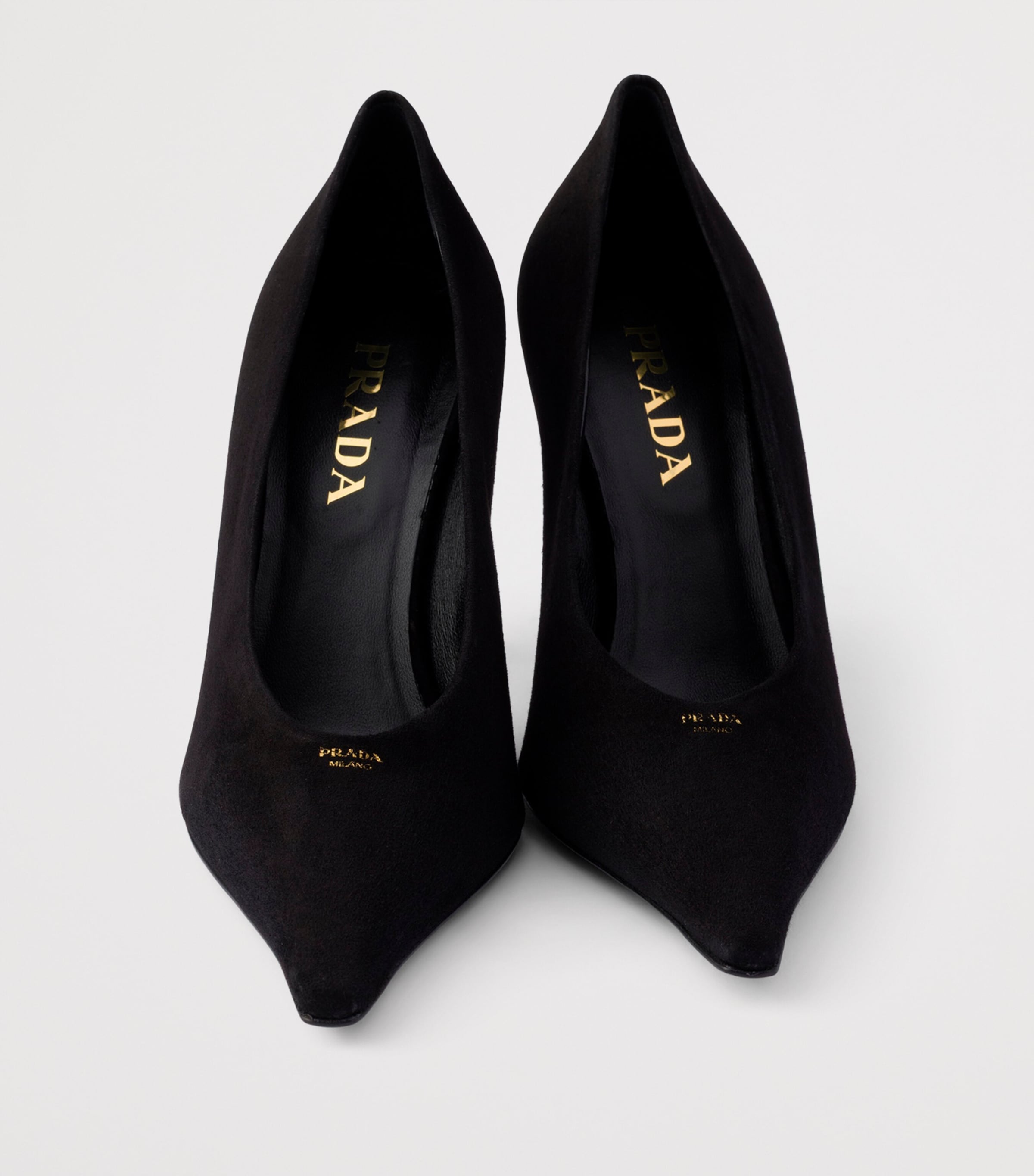 Prada Suede Logo Pumps 90 Black Image 5