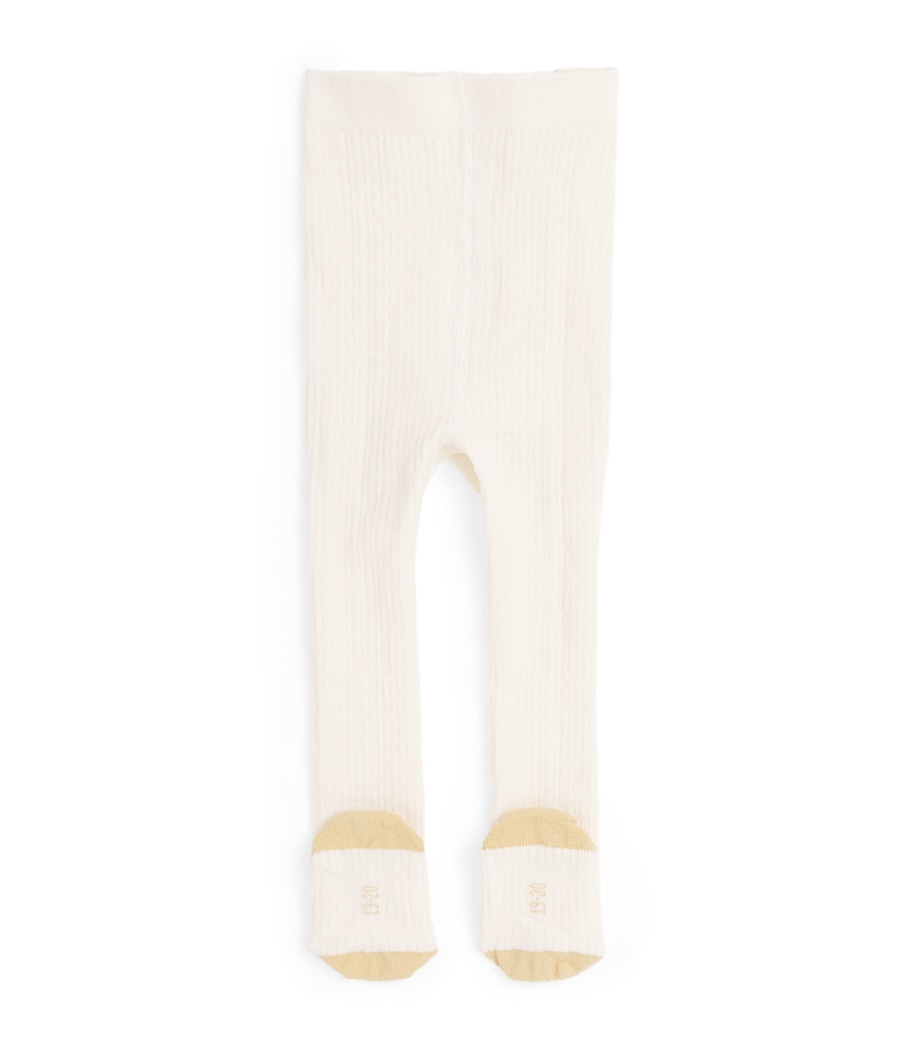 Louise Misha Cotton-Blend Ribbed Chukata Tights Cream Image 1