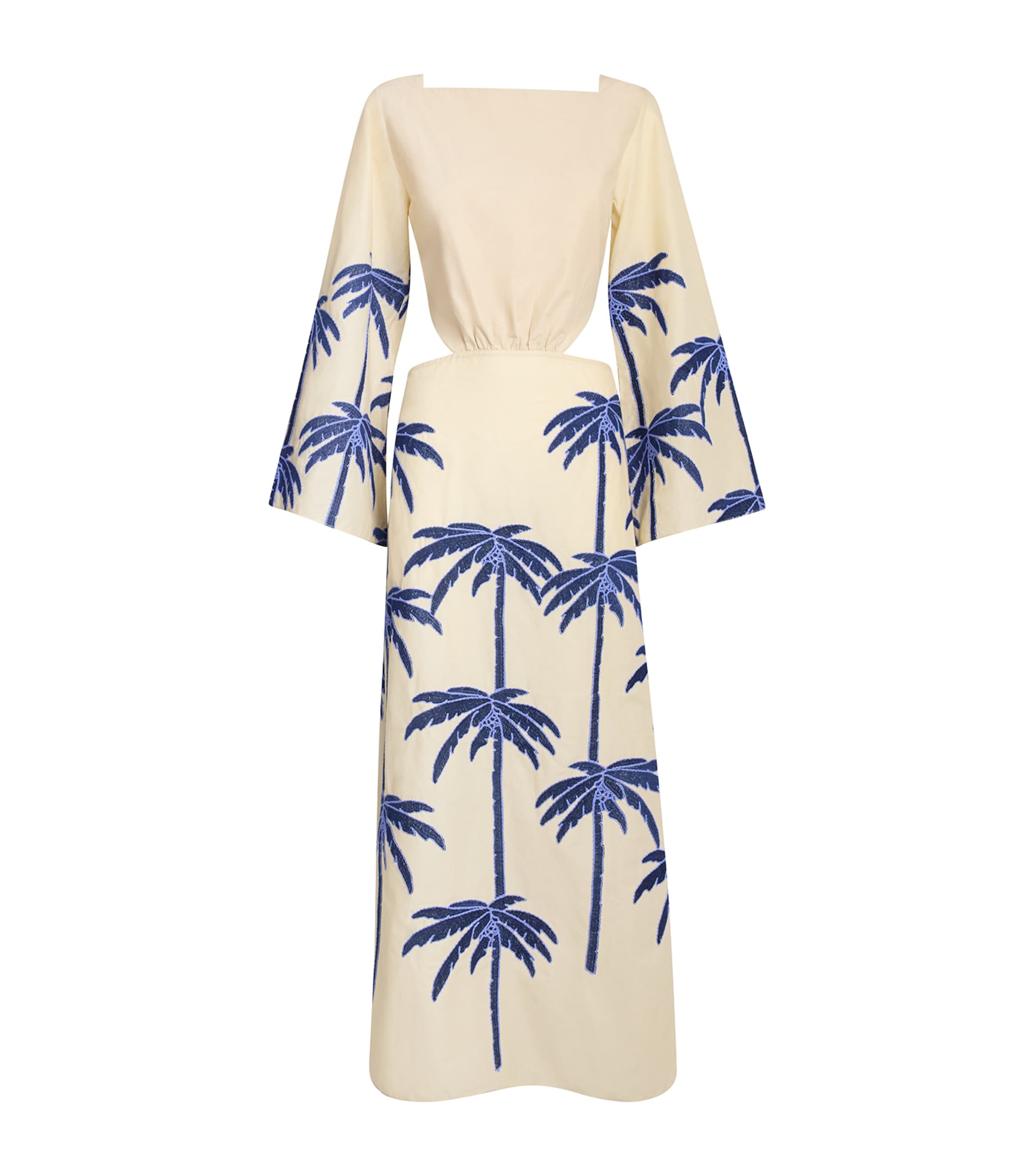 Johanna Ortiz Journey Embroidered Cotton-blend Midi Dress