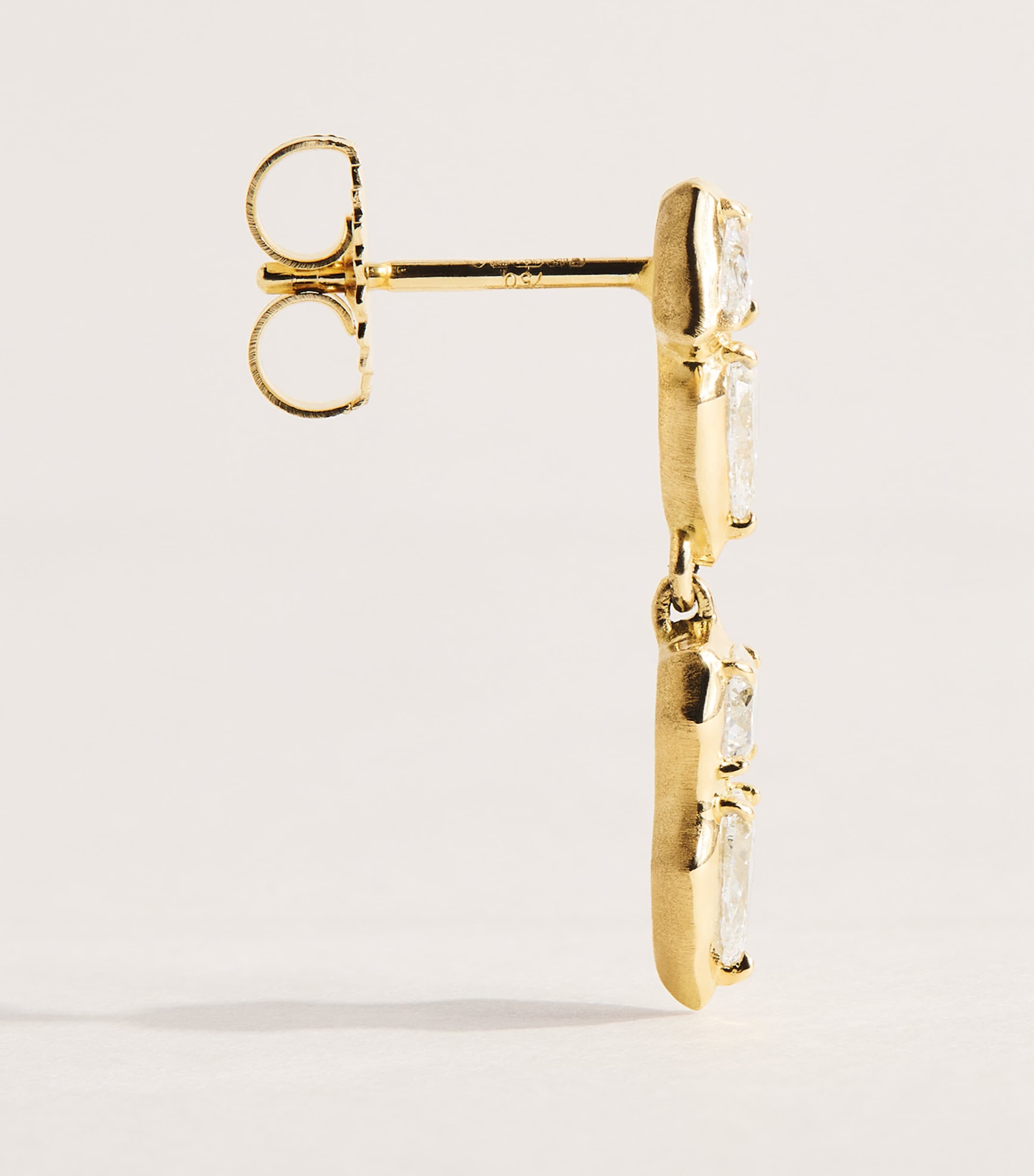 Jade Trau Yellow Gold and Diamond Posey Stud Earrings Yellow Gold Image 3