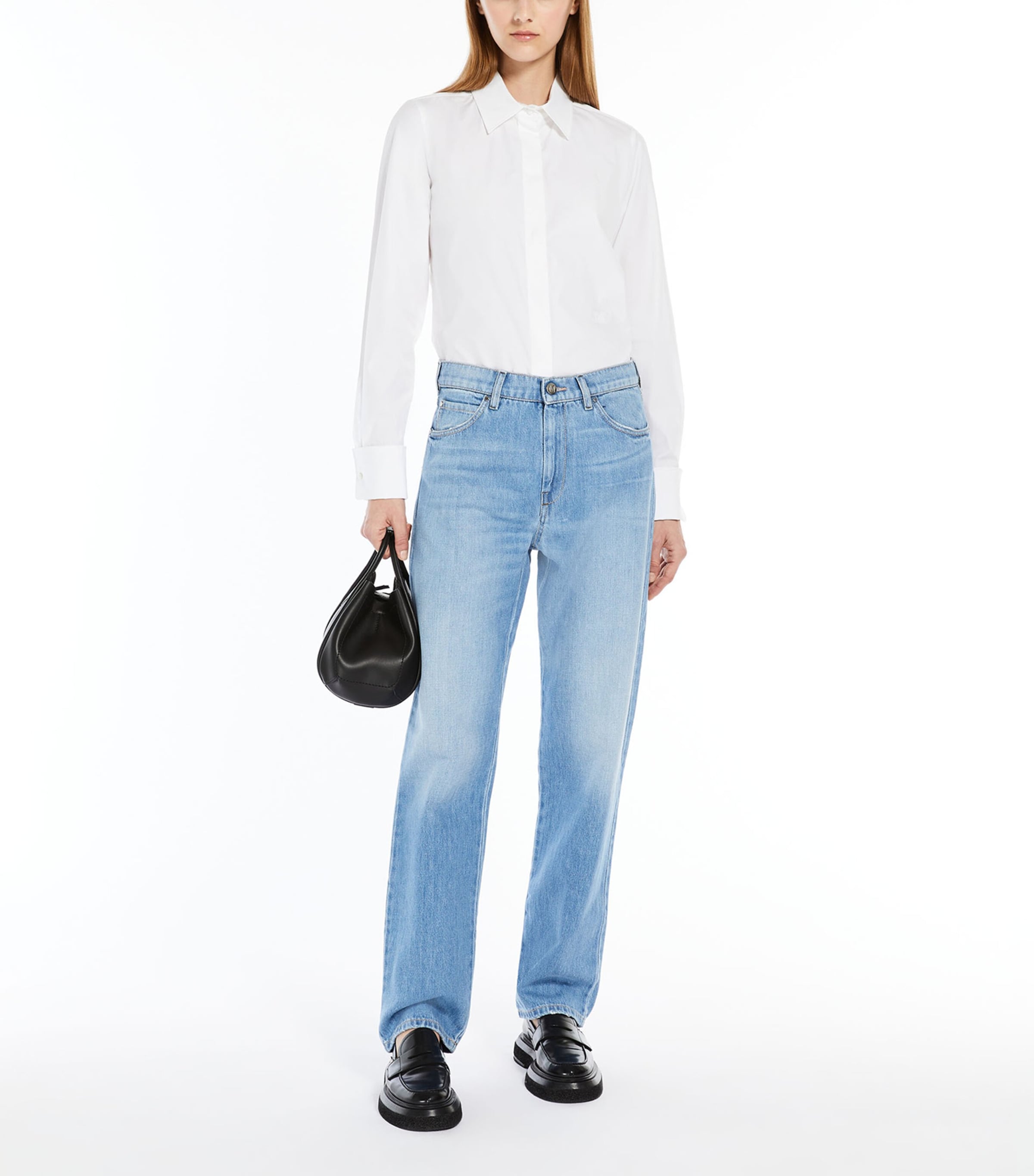 Max Mara Womens Stretch-Cotton Shirt Optical White Image 4