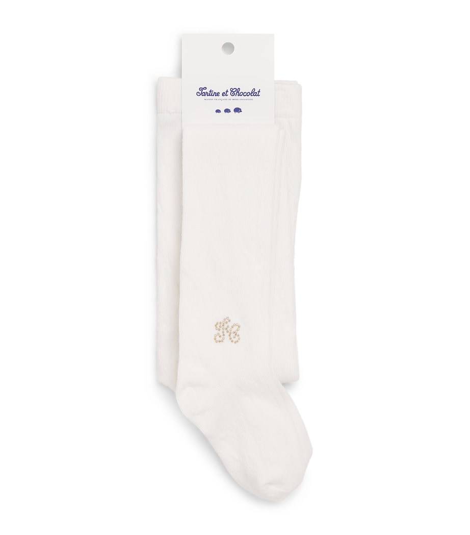 Tartine et Chocolat Embellished Tights Nacre Image 1