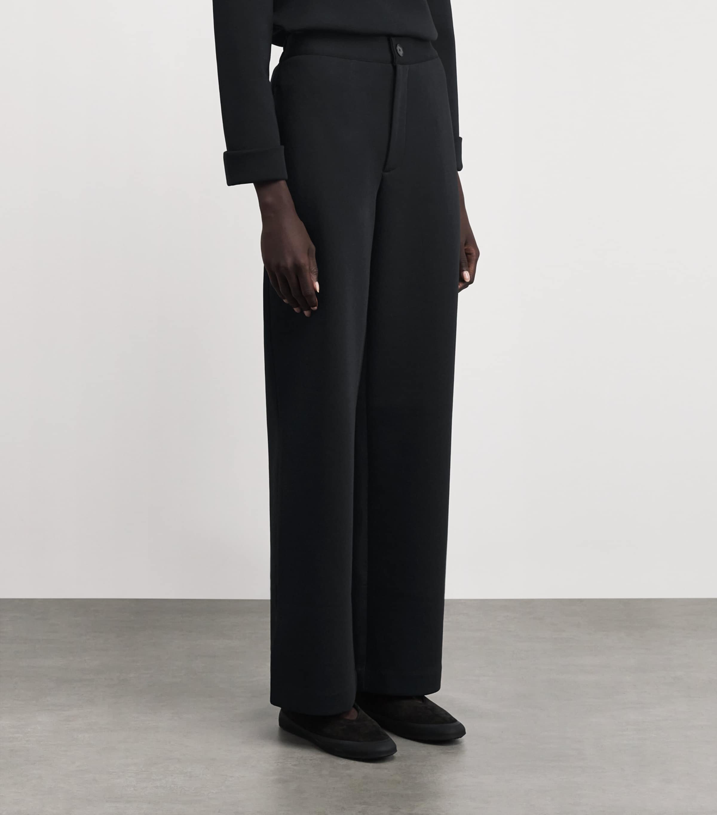 Vince Womens Cotton-Blend Straight Trousers Image 3
