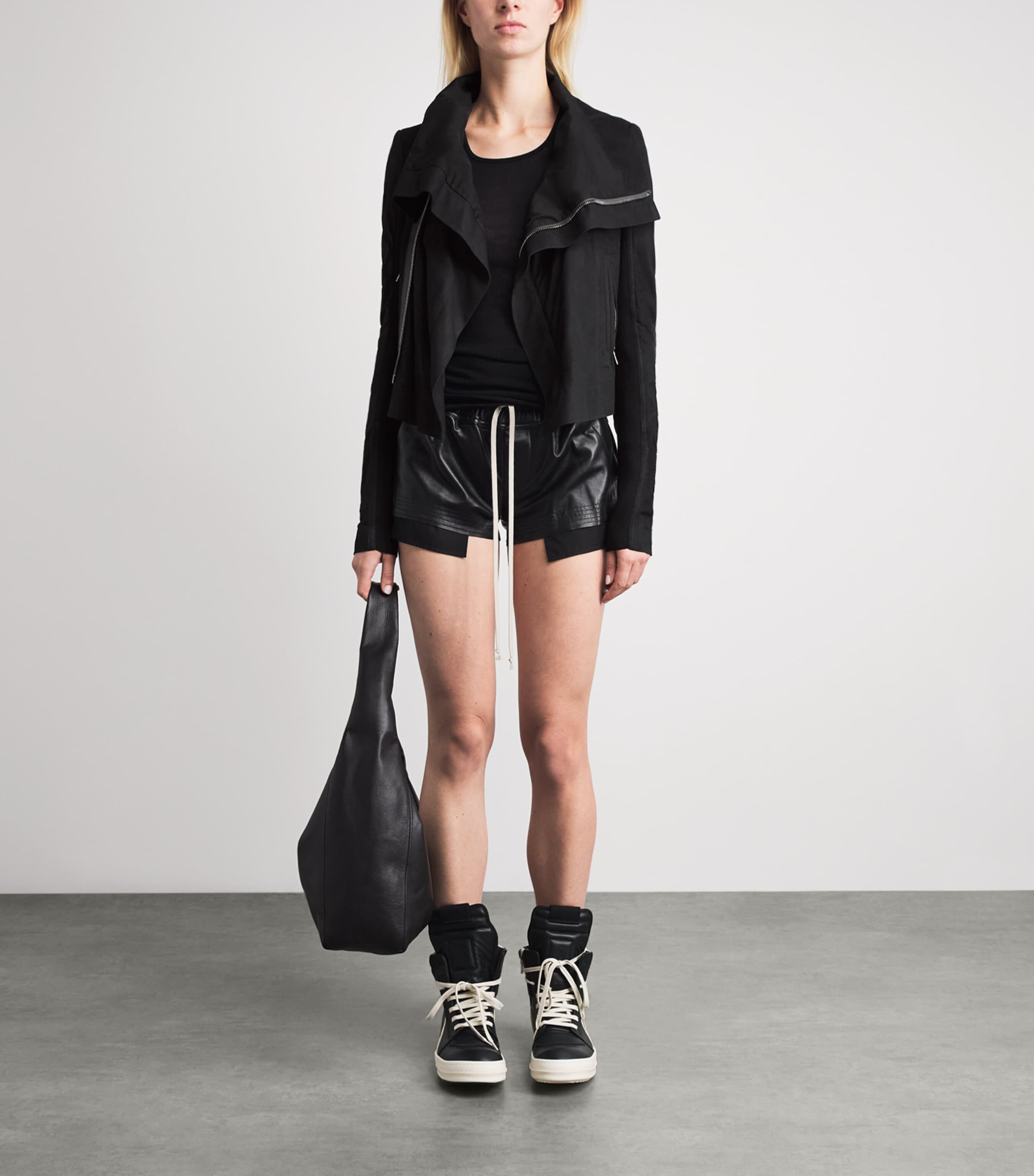 Rick Owens Womens Giacca Leather Jacket Black Image 2