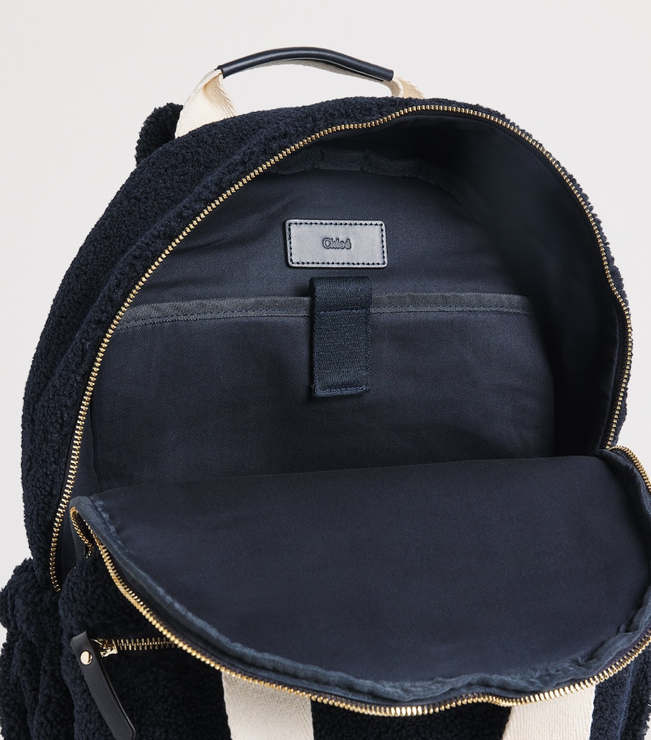 Bouclé Logo-Strap Backpack NAVY Image 3