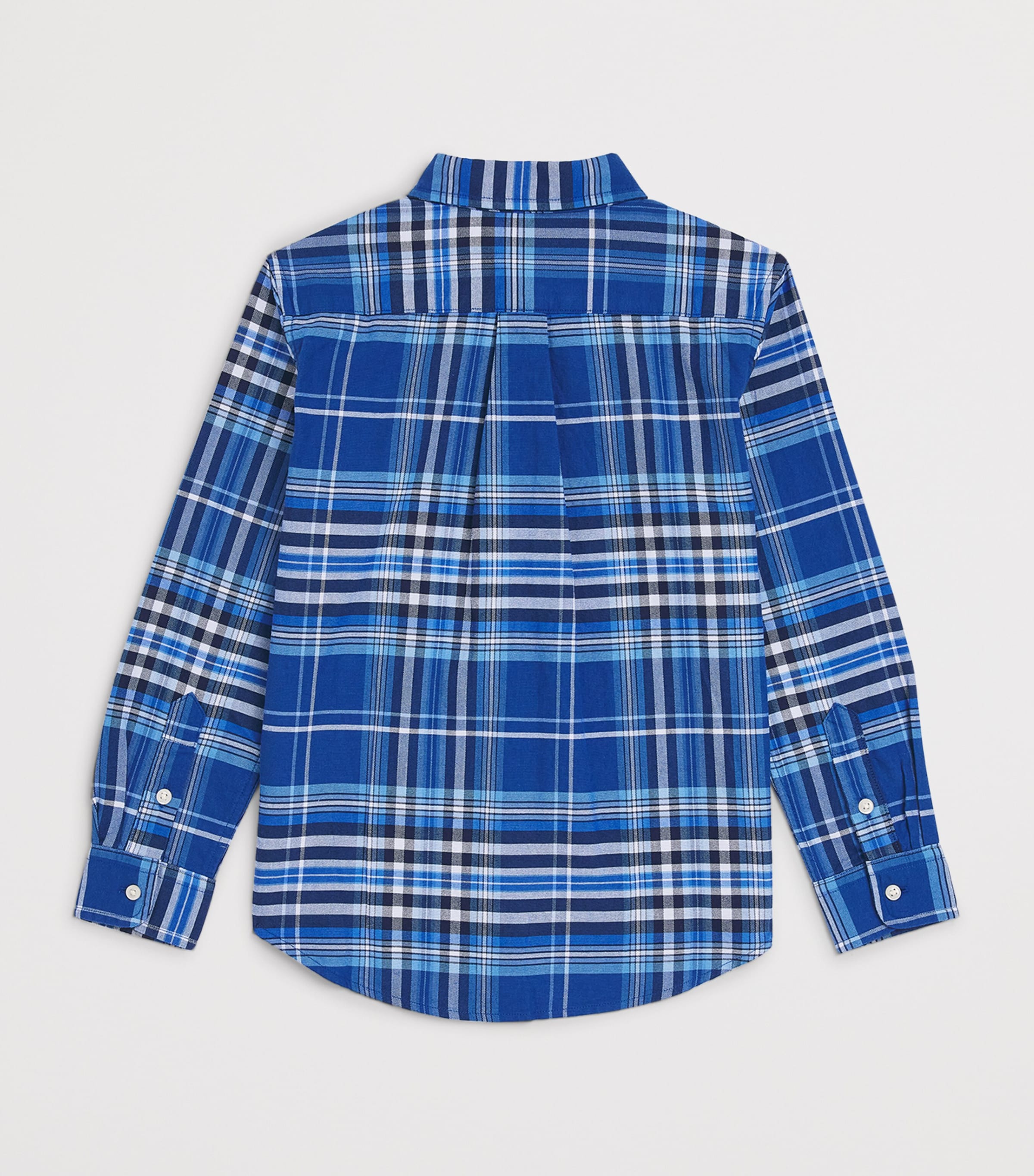 Cotton Polo Pony Check Shirt (6-14 Years) BLUE MULTI Image 2
