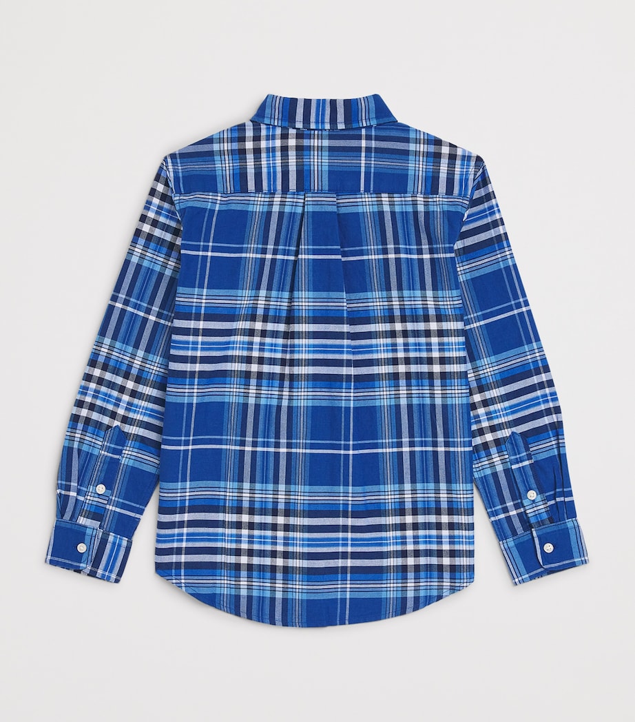 Cotton Polo Pony Check Shirt (6-14 Years) BLUE MULTI Image 2