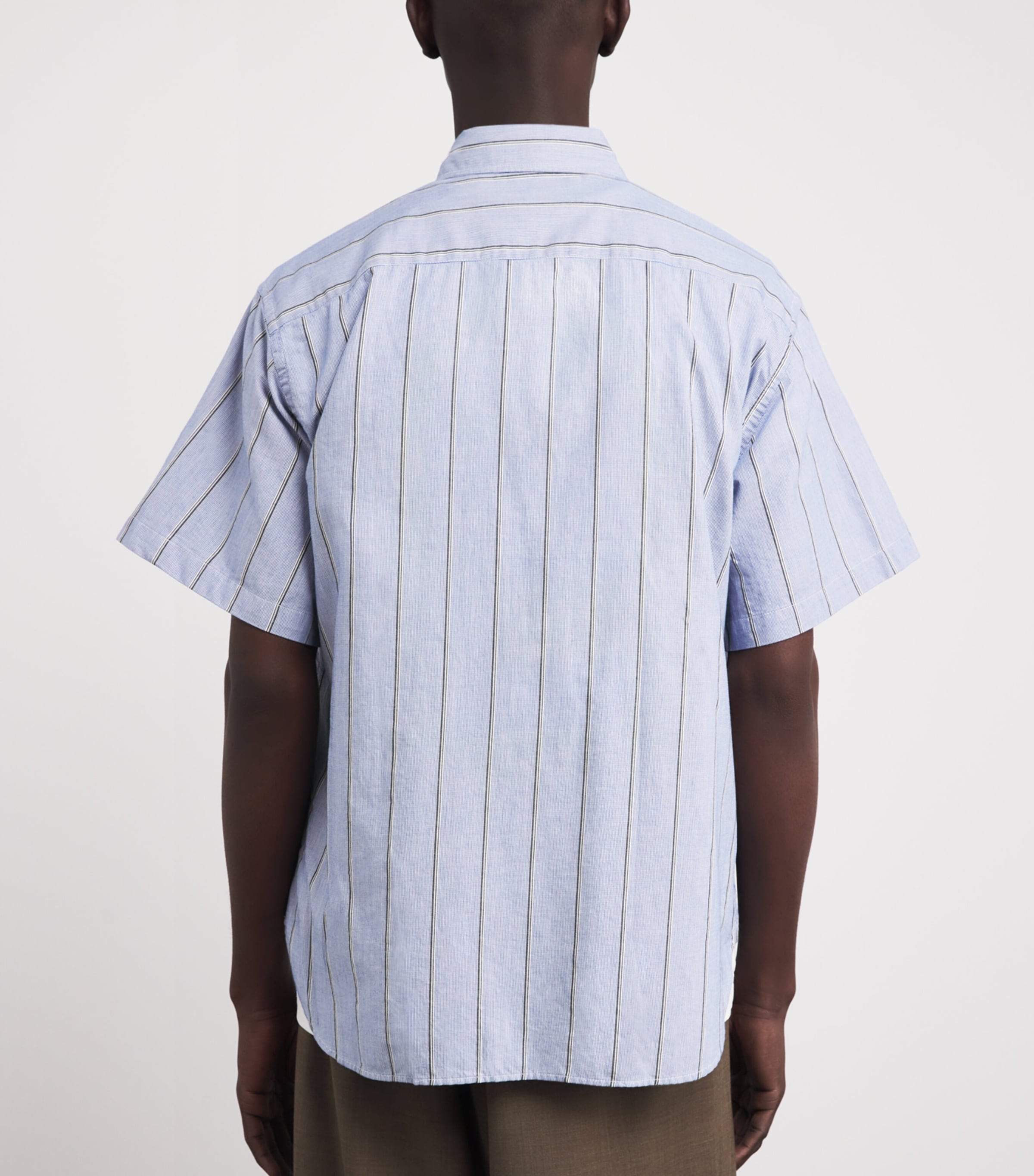 Oliver Spencer Mens Organic Cotton Atlanta Shirt Blue Image 5