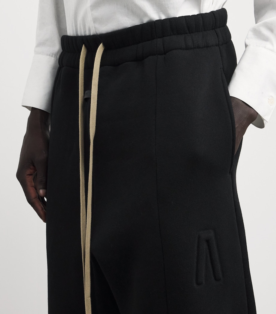 Wide-Leg Athletic Sweatpants BLACK Image 6