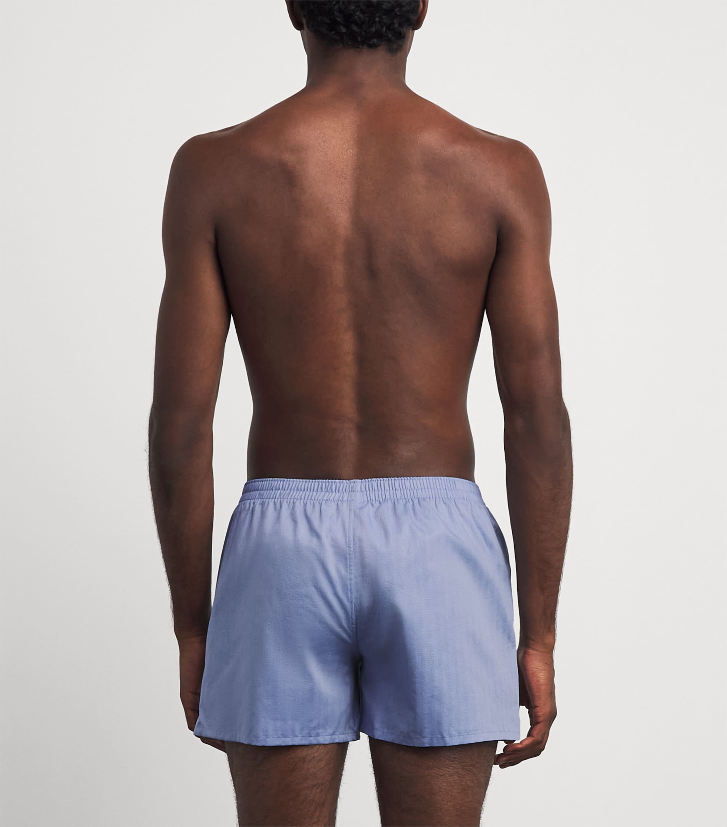 Falke Mens Cotton Woven Boxer Shorts Blue Image 3