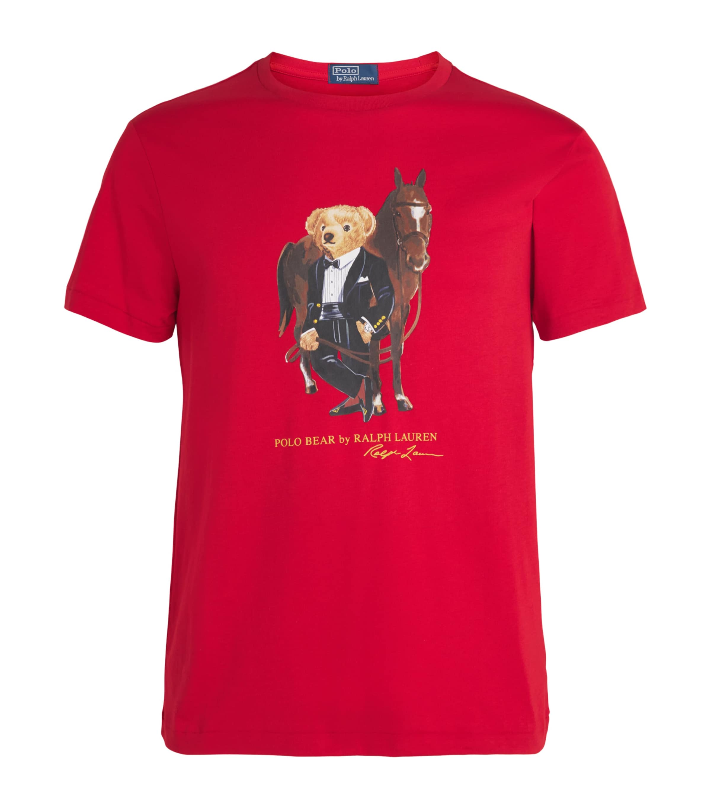 Polo Ralph Lauren Mens Cotton Polo Bear T-Shirt Red Image 1