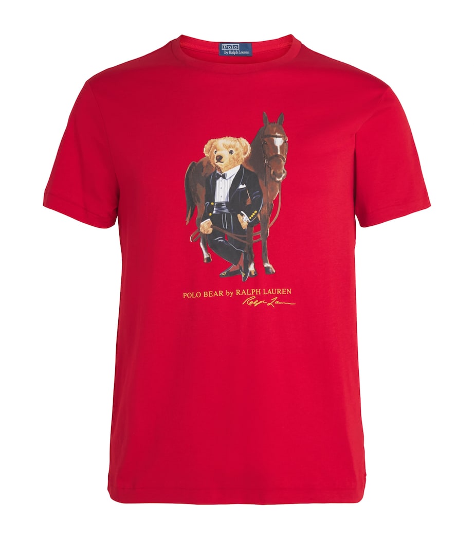 Polo Ralph Lauren Mens Cotton Polo Bear T-Shirt Red Image 1
