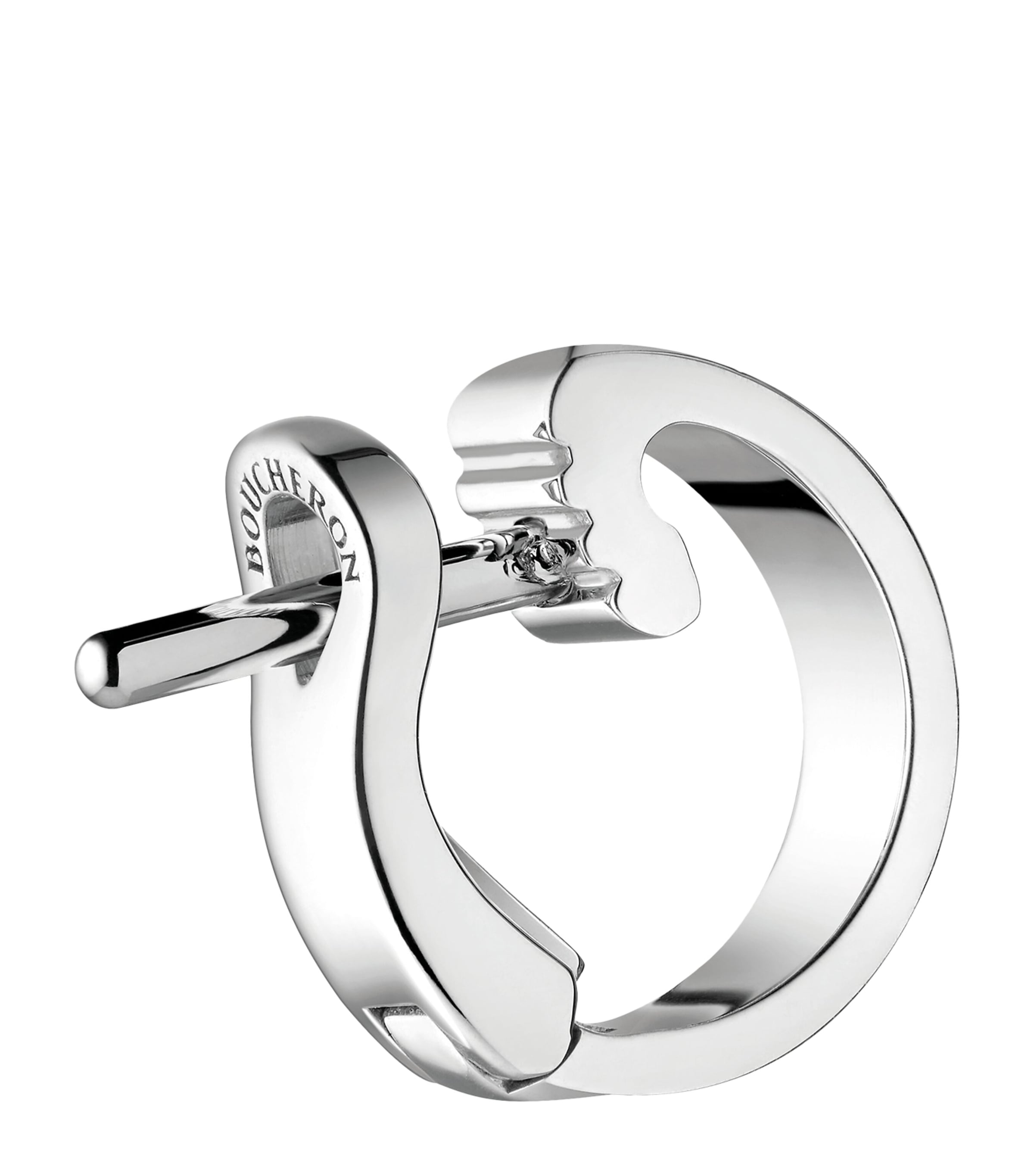 White Gold and Diamond Quatre Radiant Single Clip Earring SILVERED Image 2