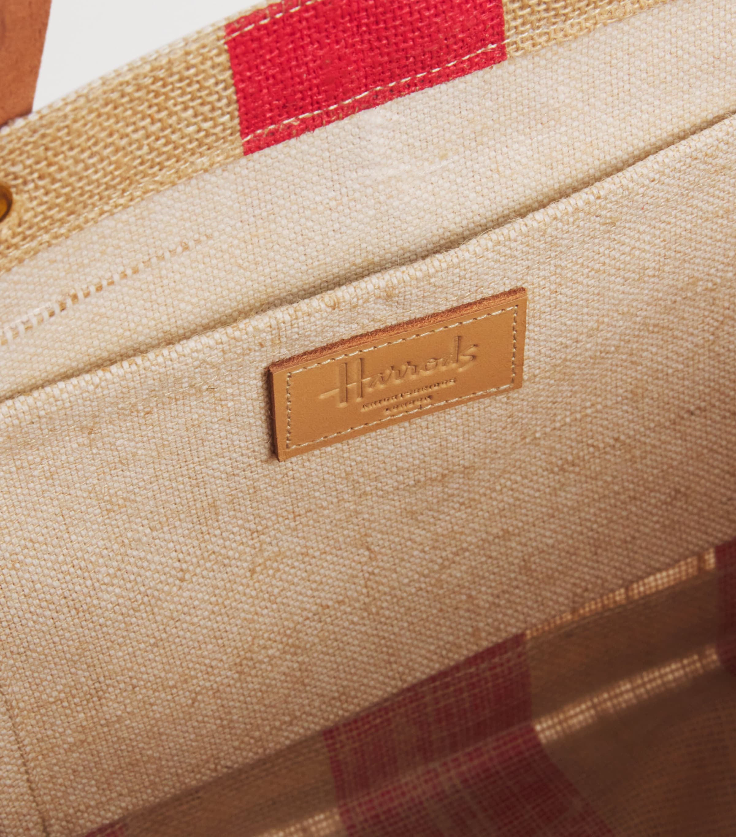 Small Canvas Stripe Knightsbridge Shopper Bag RED Image 3