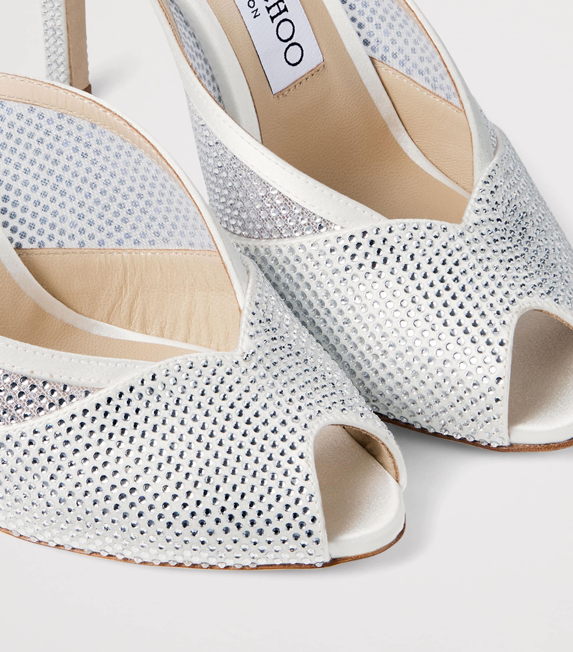 Jimmy Choo Brigitte 100 Embellished Mules Ivory/crystal Image 5
