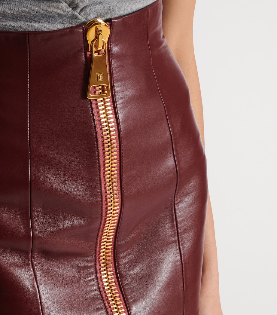 Lambskin Zip-Up Pencil Skirt 3AR AUBERGINE Image 7